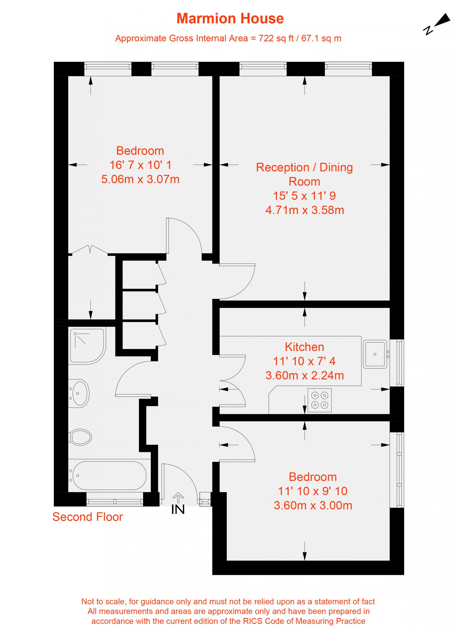 Floorplan for Marmion House, Caistor Road, SW12