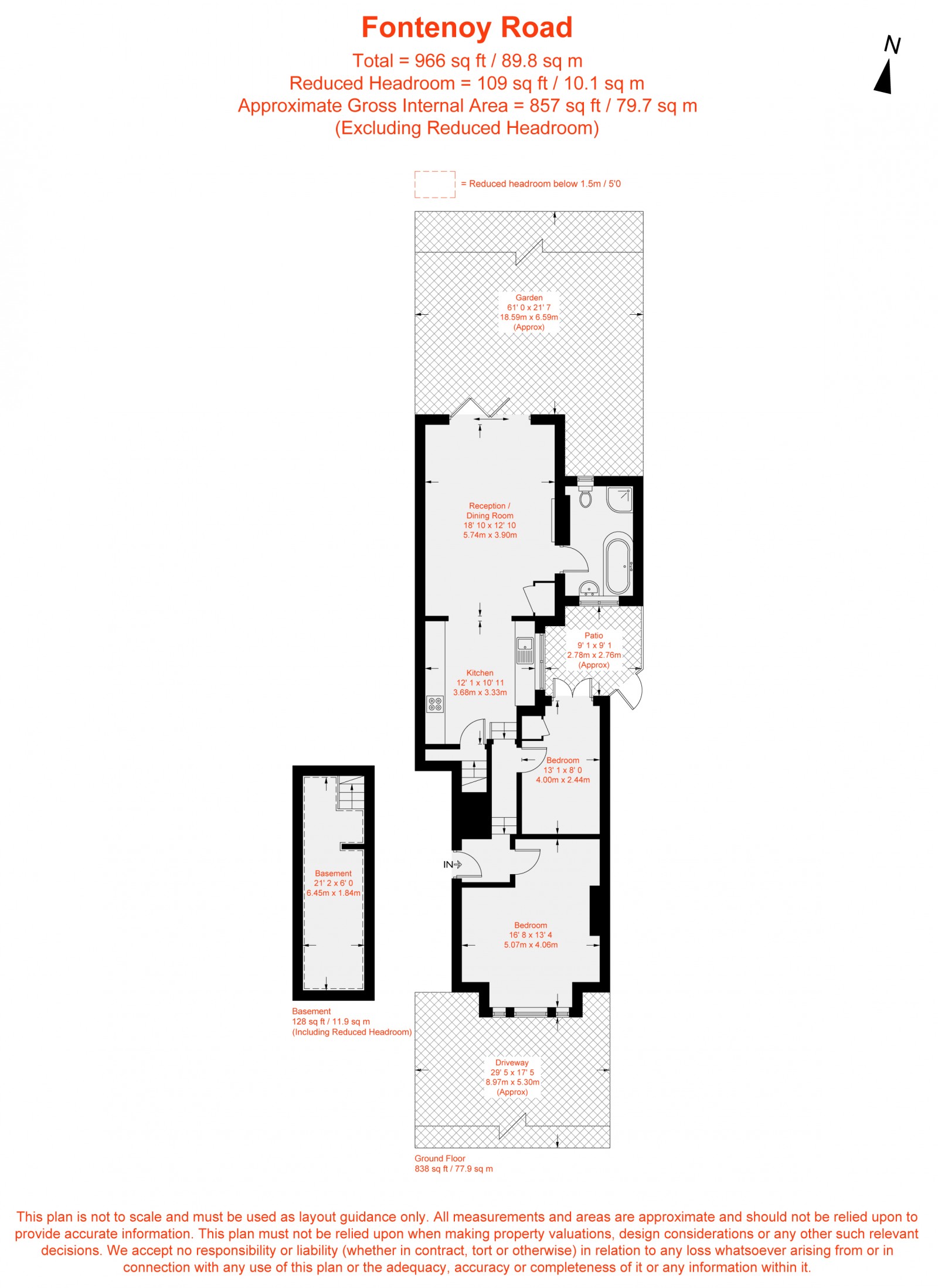 Floorplan for Fontenoy Road, London, SW12