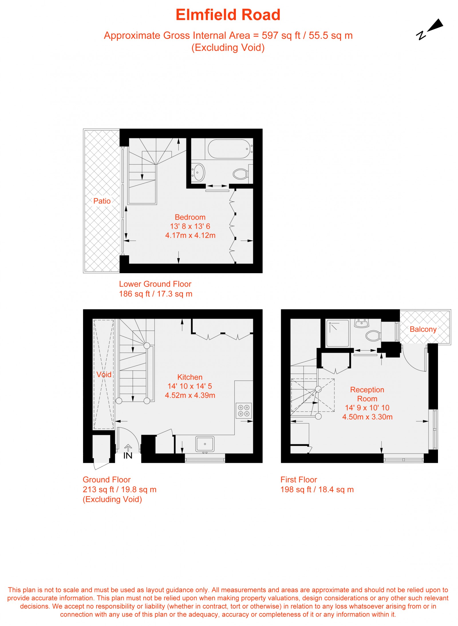 Floorplan for Elmfield Road, London, SW17