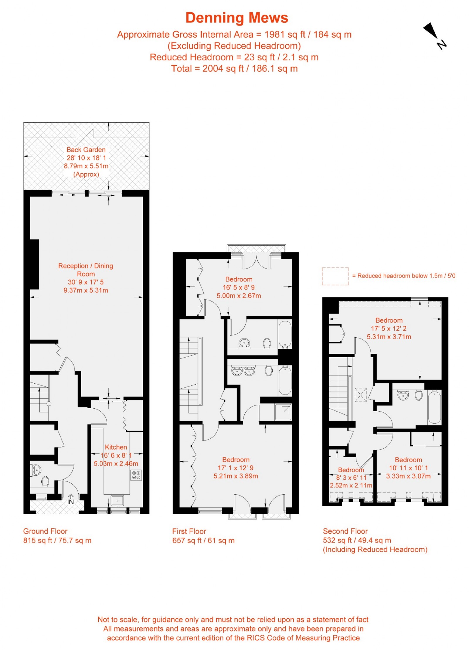 Floorplan for Denning Mews, London, SW12