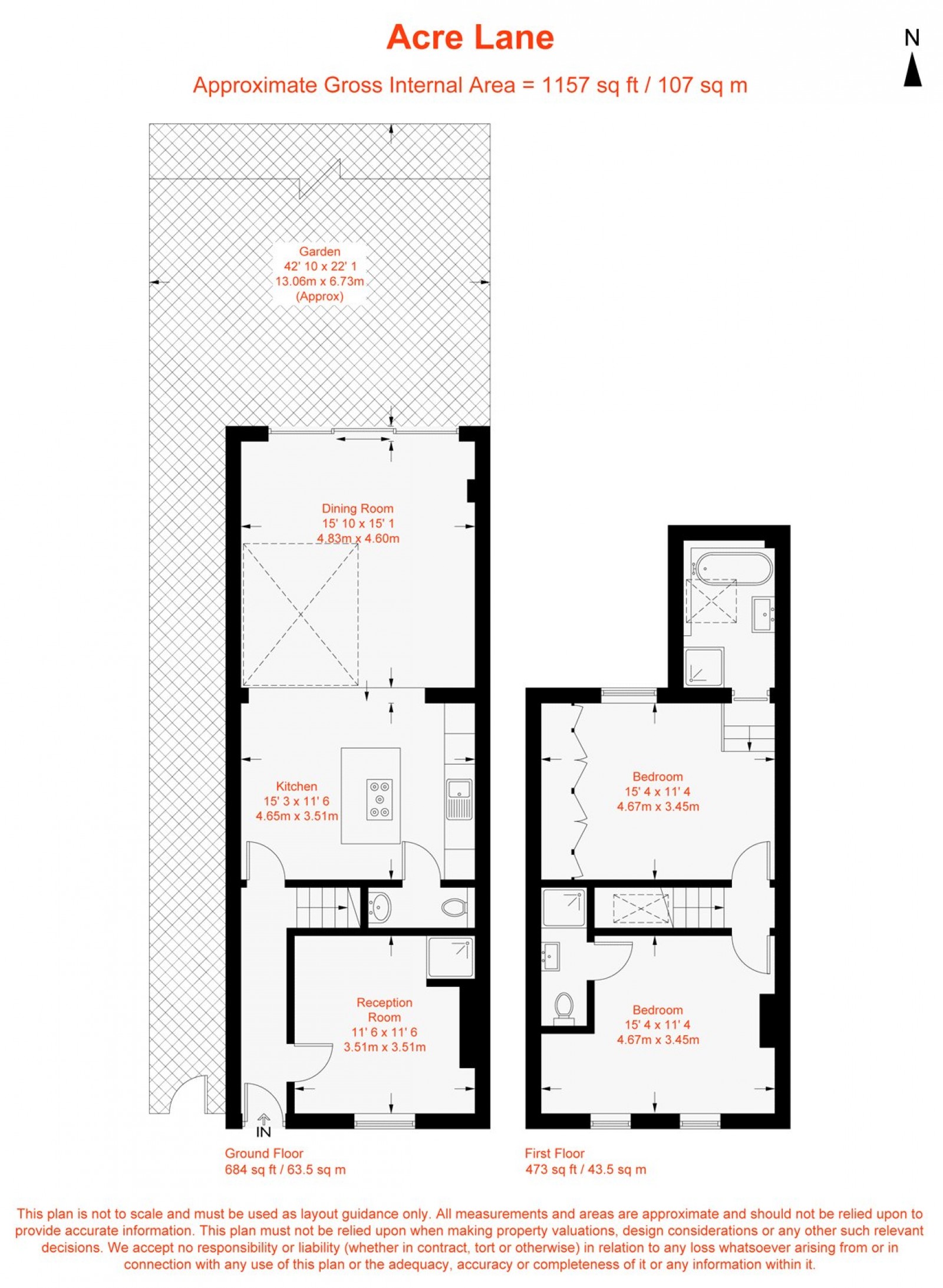 Floorplan for Acre Lane, London, SW2