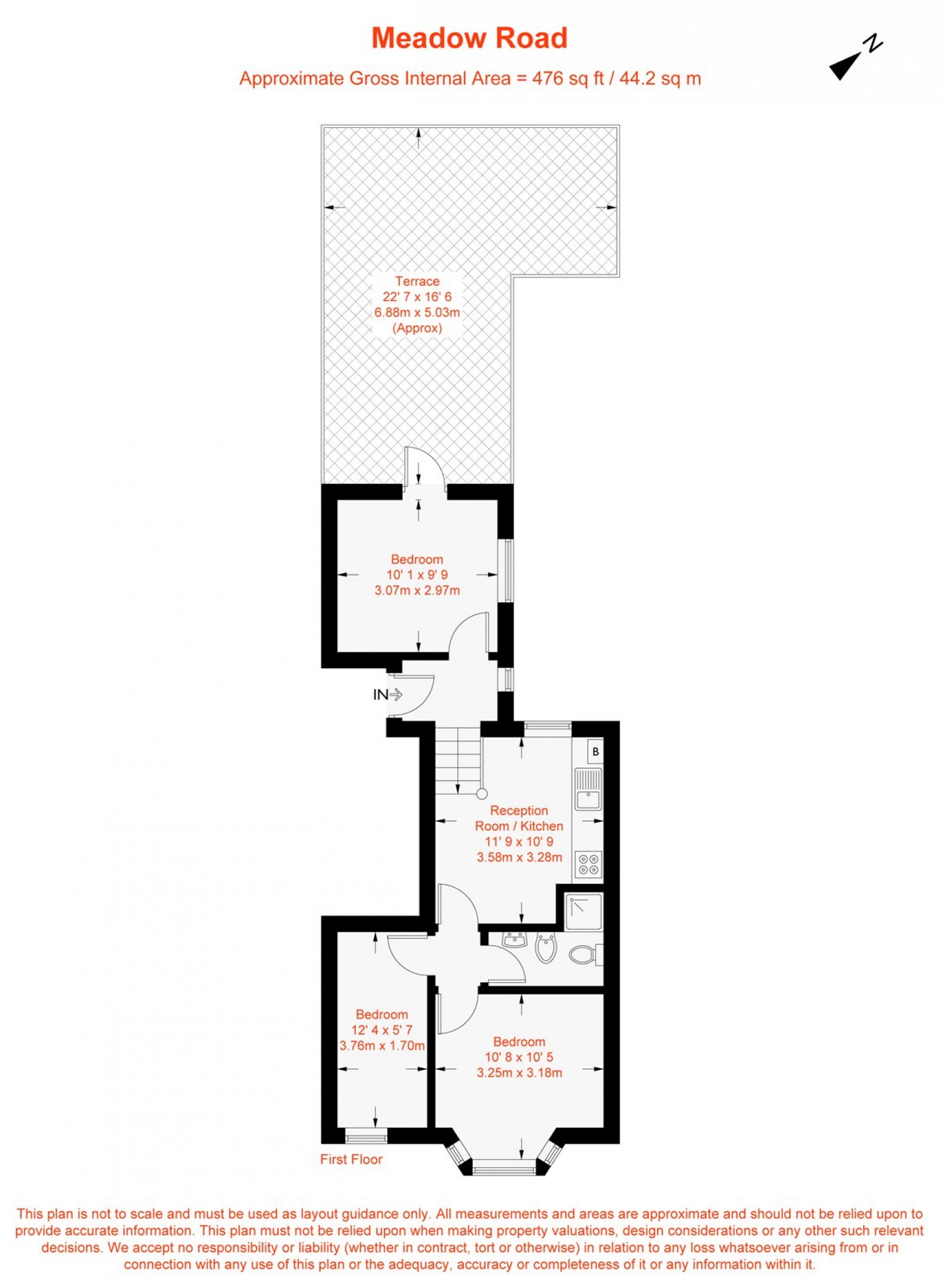 Floorplan for Meadow Road, London, SW8