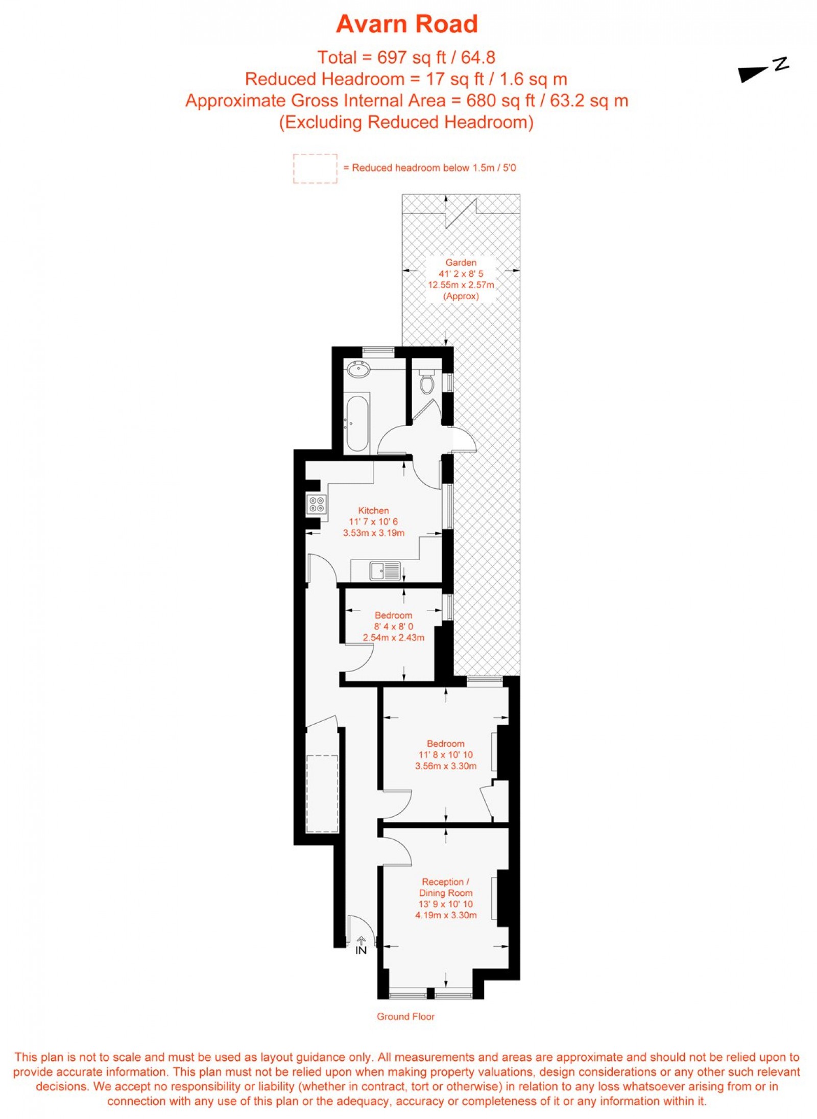 Floorplan for Avarn Road, London, SW17