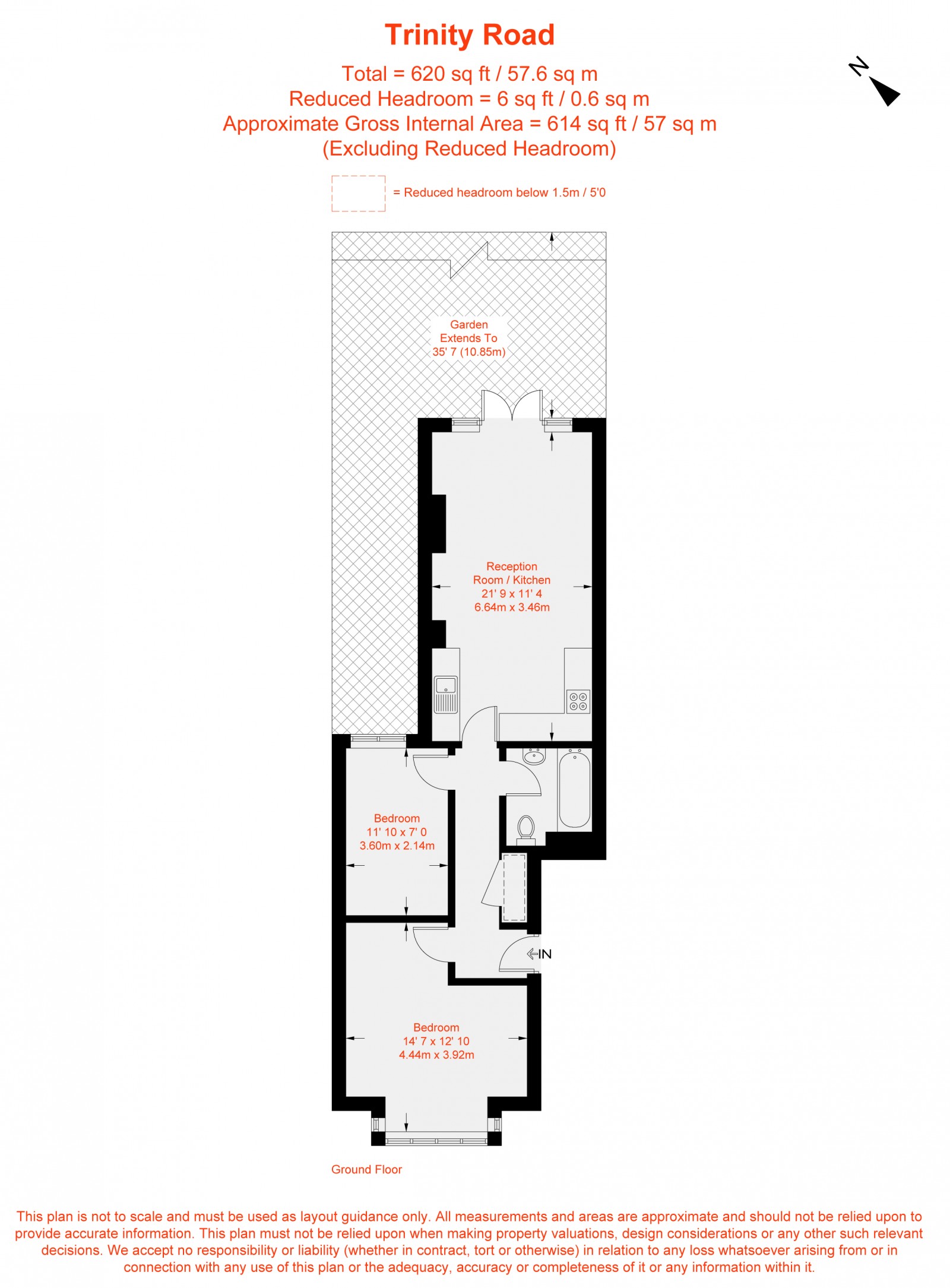 Floorplan for Trinity Road, London, SW17