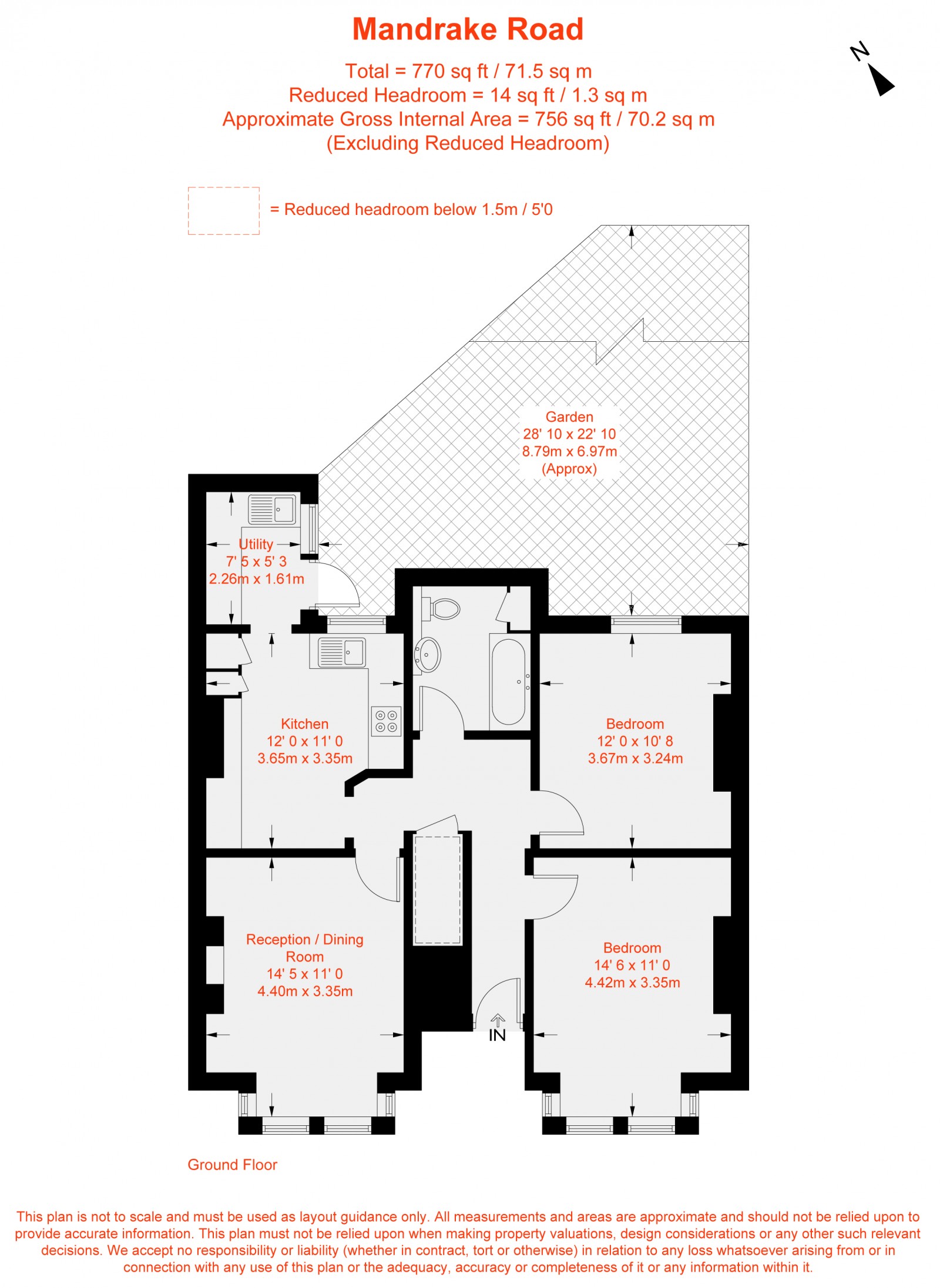 Floorplan for Mandrake Road, London, SW17