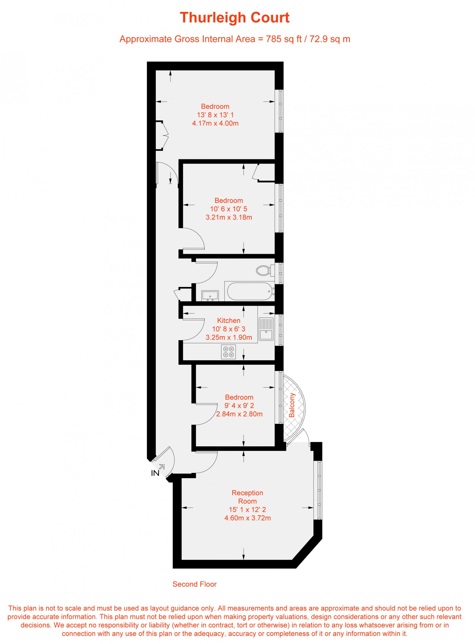 Floorplan for Thurleigh Court, Nightingale Lane, SW12