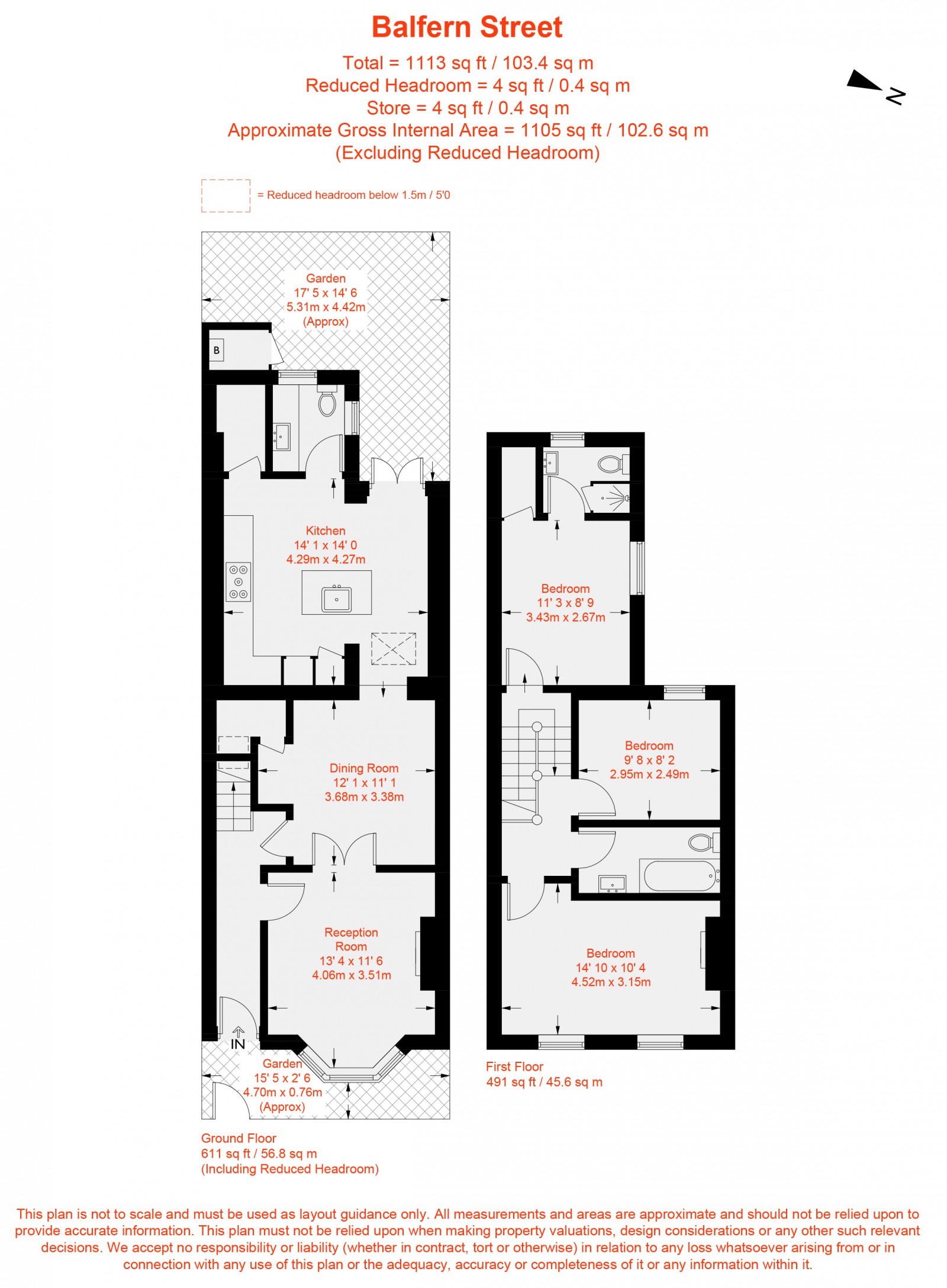 Floorplan for Balfern Street, Battersea, SW11