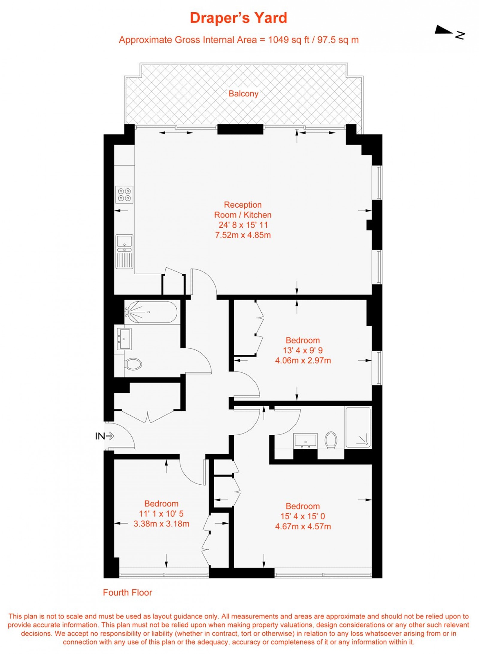 Floorplan for 3 Drapers Yard, London, SW18