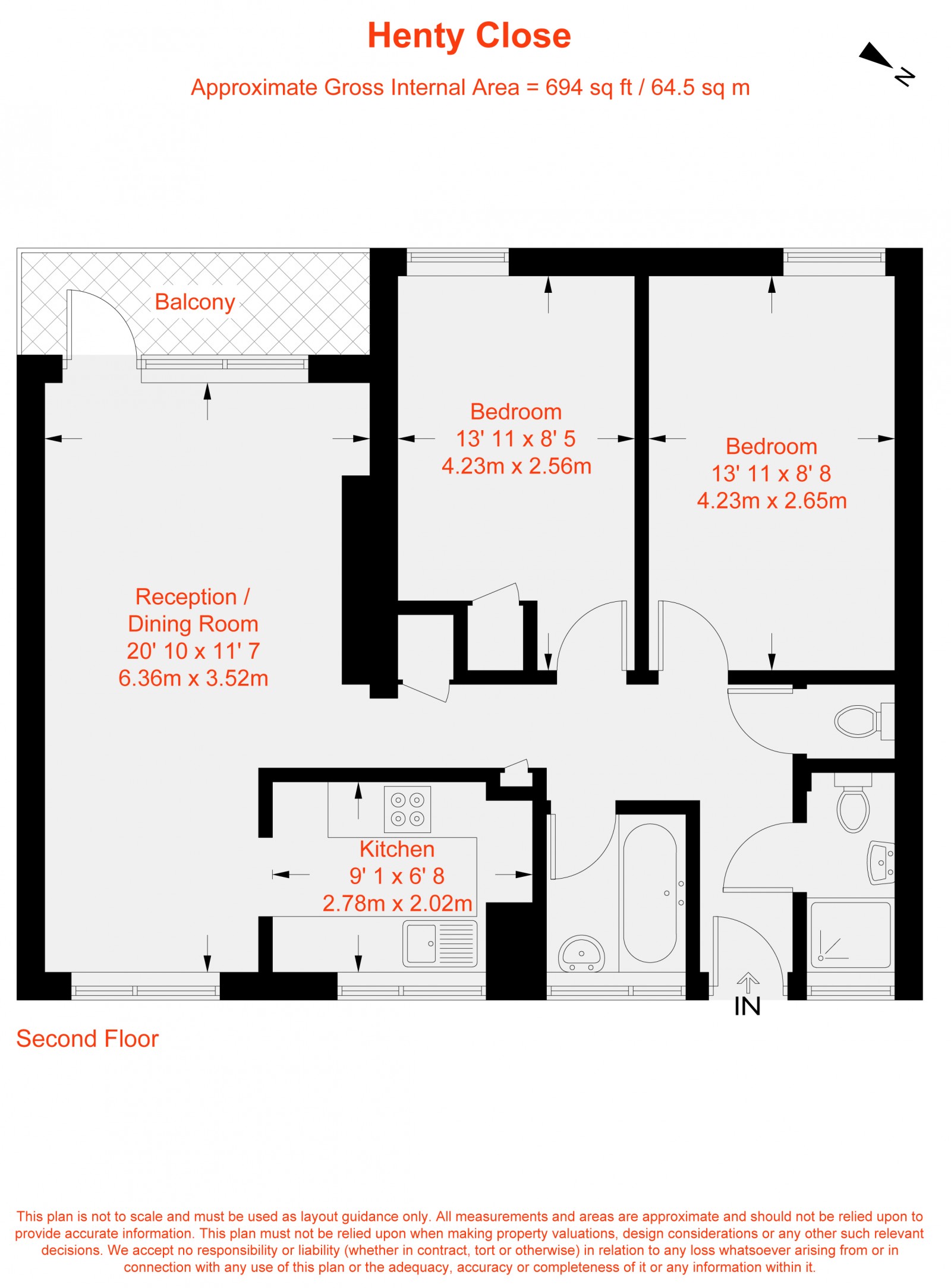 Floorplan for Henty Close, London, SW11