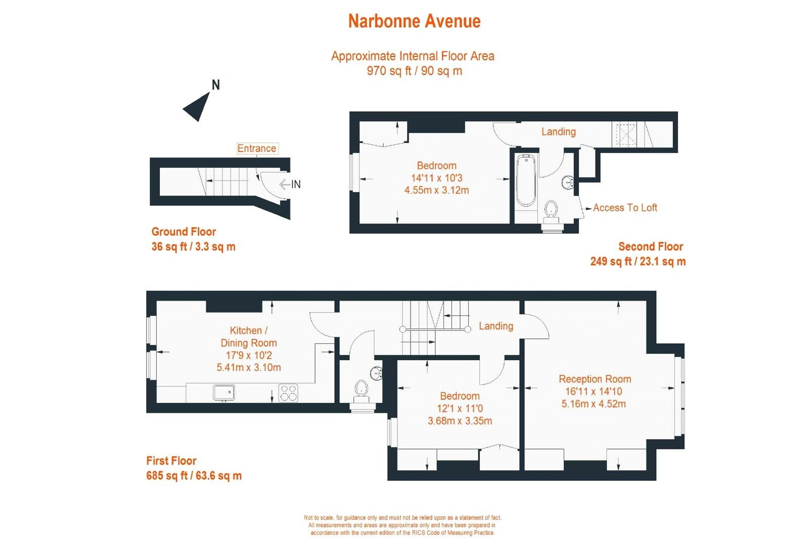 Floorplan for Narbonne Avenue, London, SW4