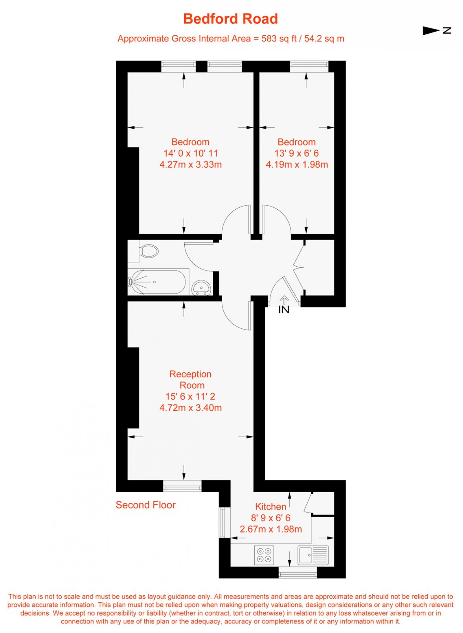 Floorplan for Bedford Road, London, SW4