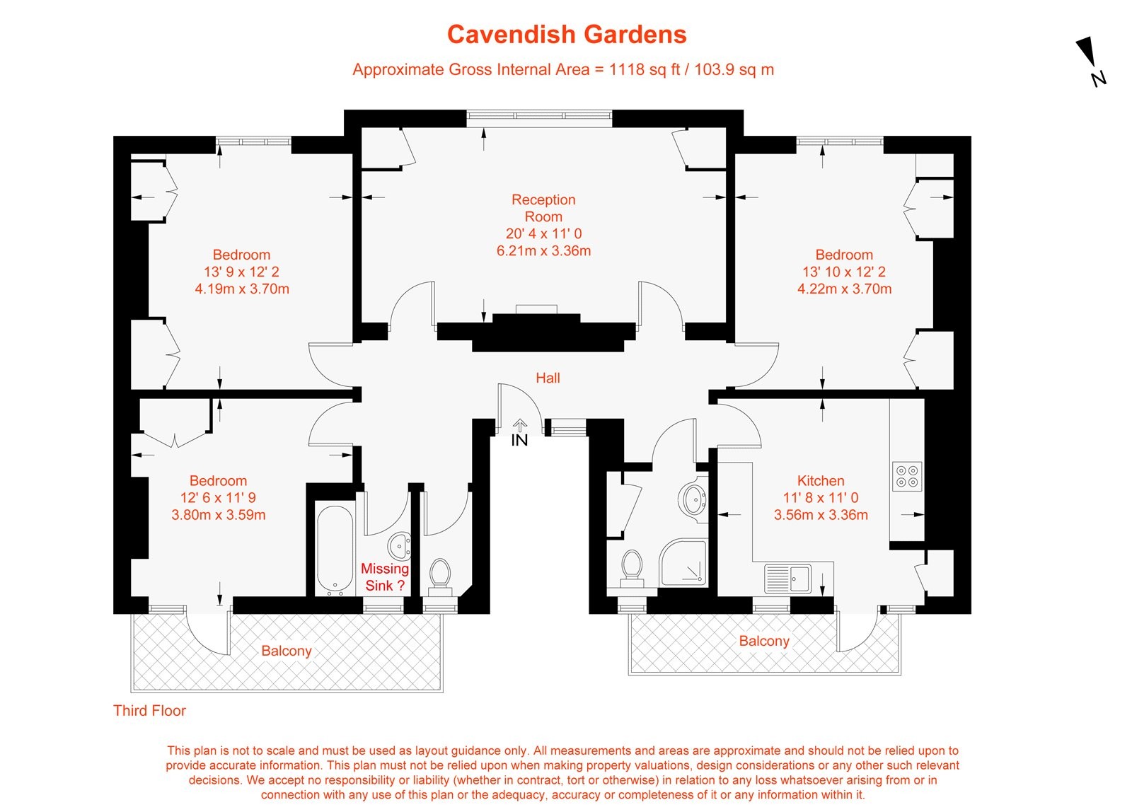 Floorplan for Cavendish Gardens, Trouville Road, SW4