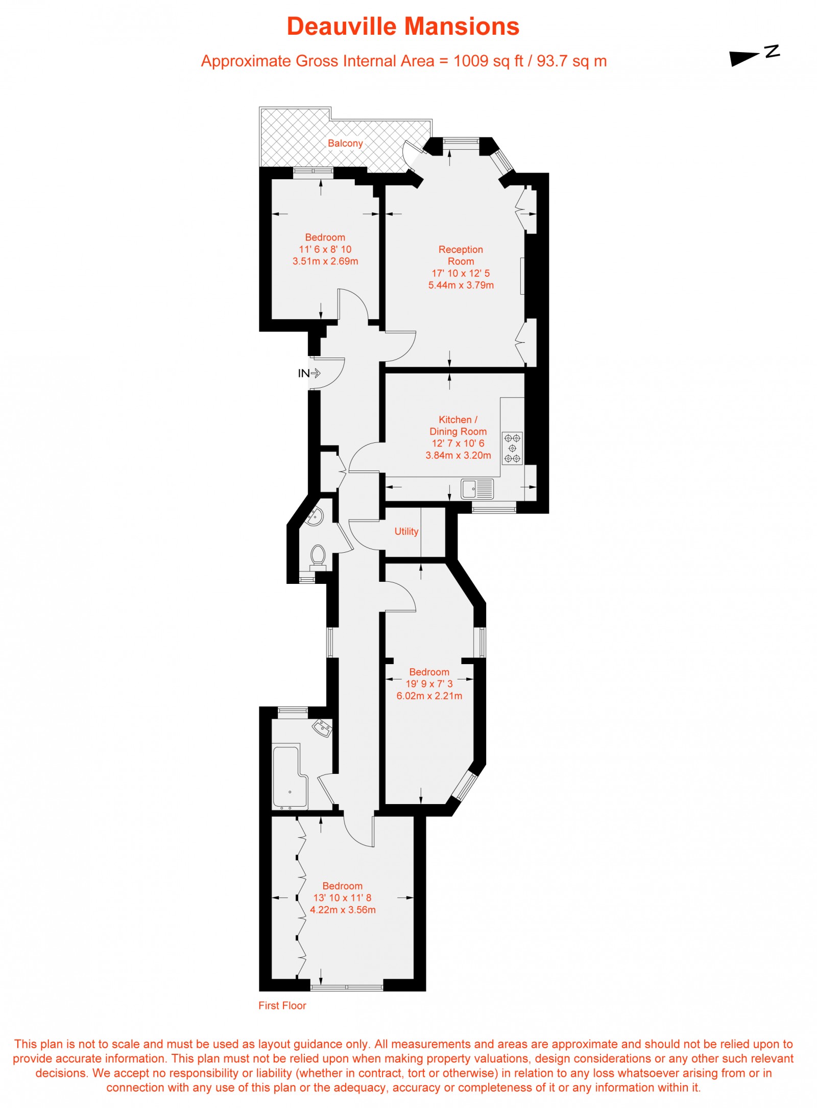 Floorplan for Deauville Mansions, London, SW4