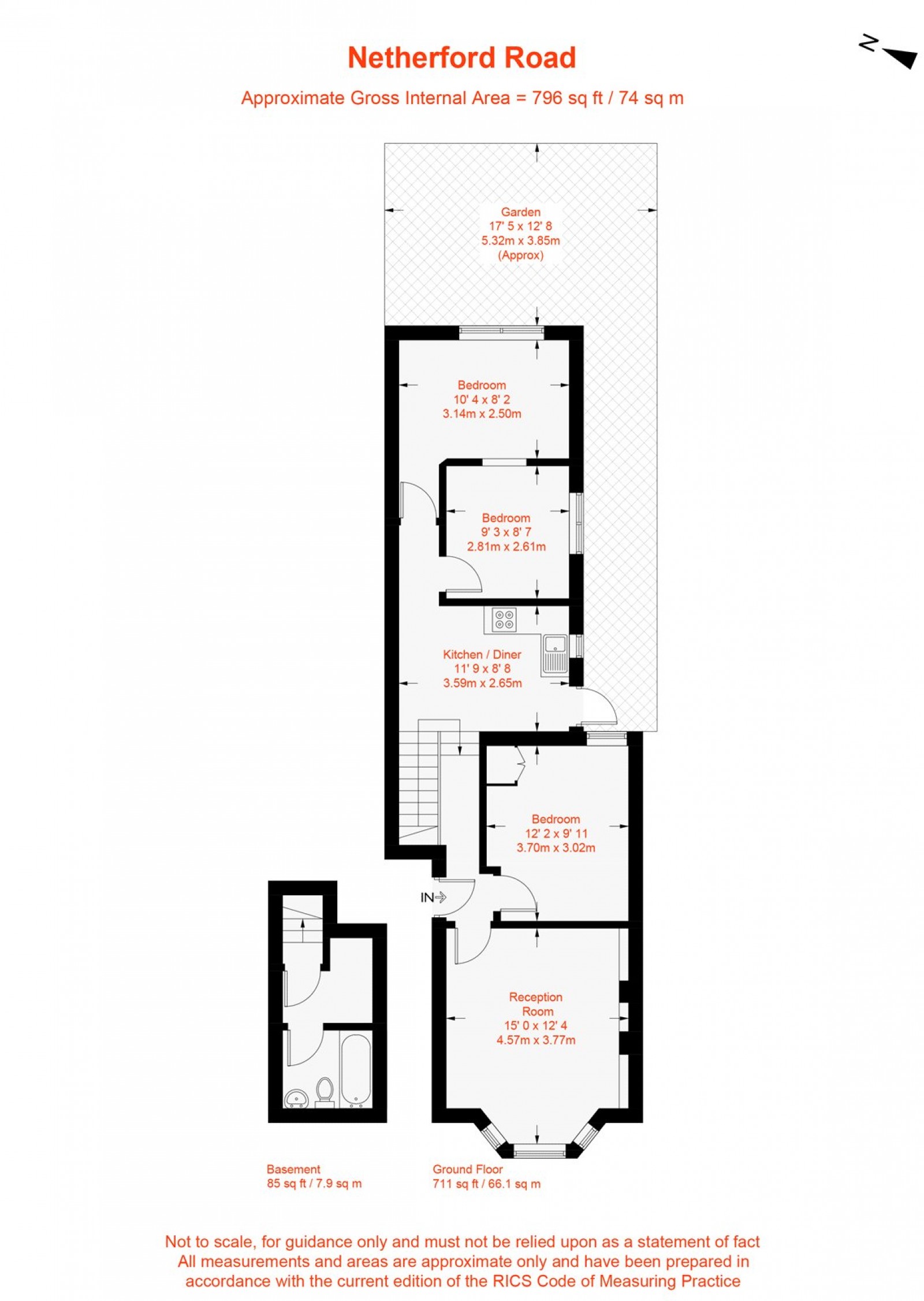 Floorplan for Netherford Road, Clapham, SW4