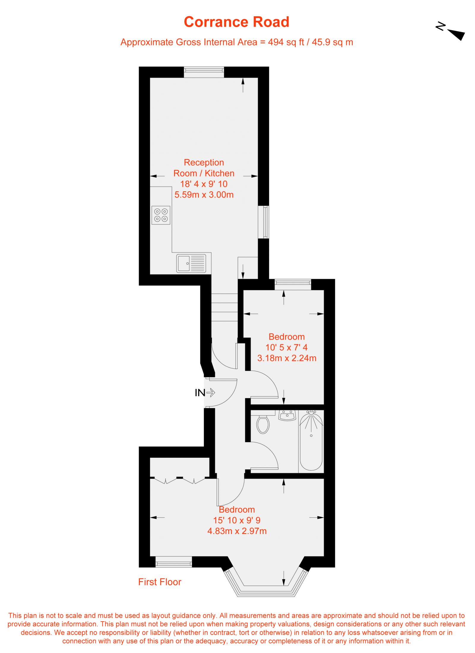 Floorplan for Corrance Road, London, SW2