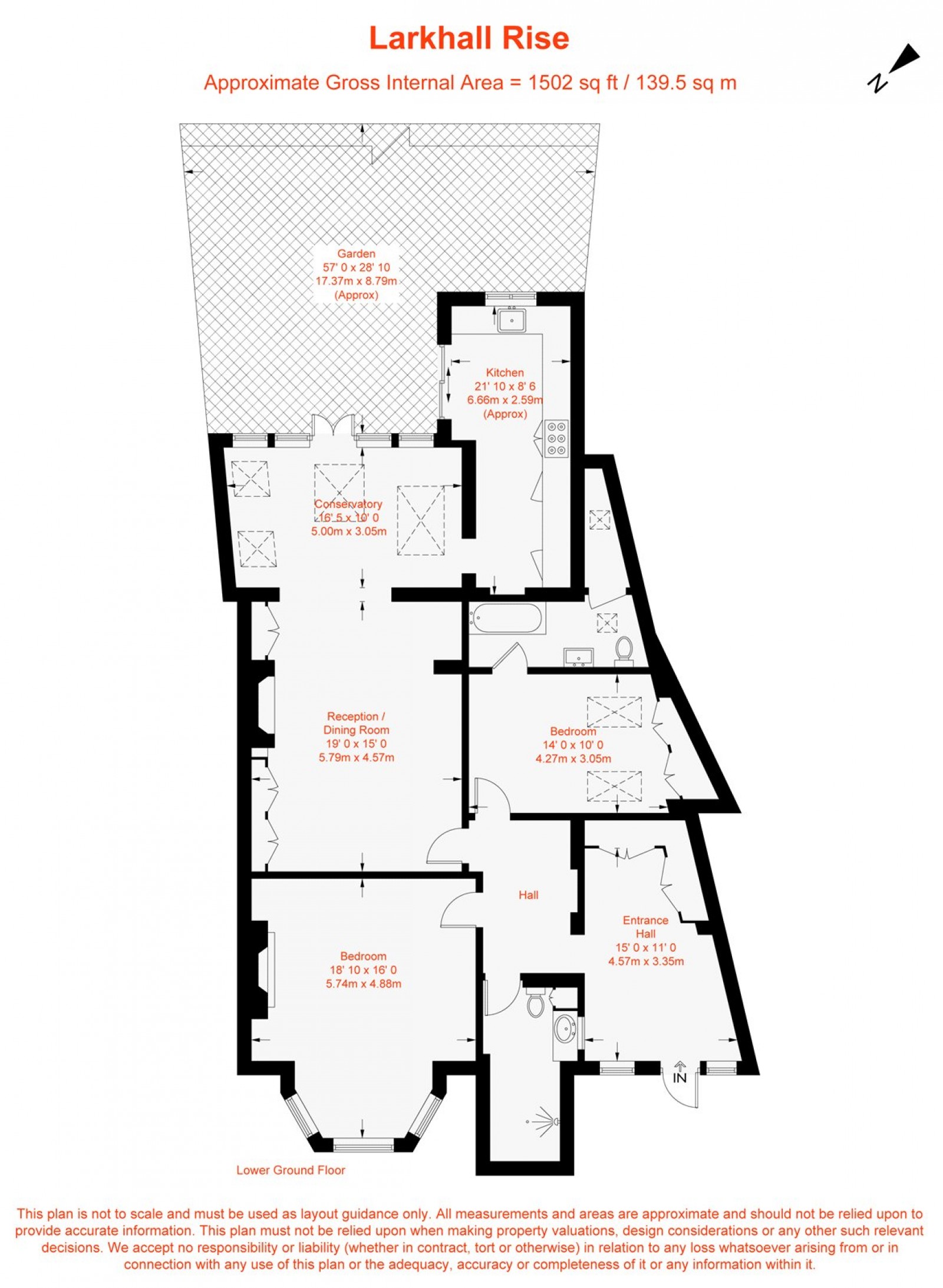 Floorplan for Larkhall Rise, London, SW4