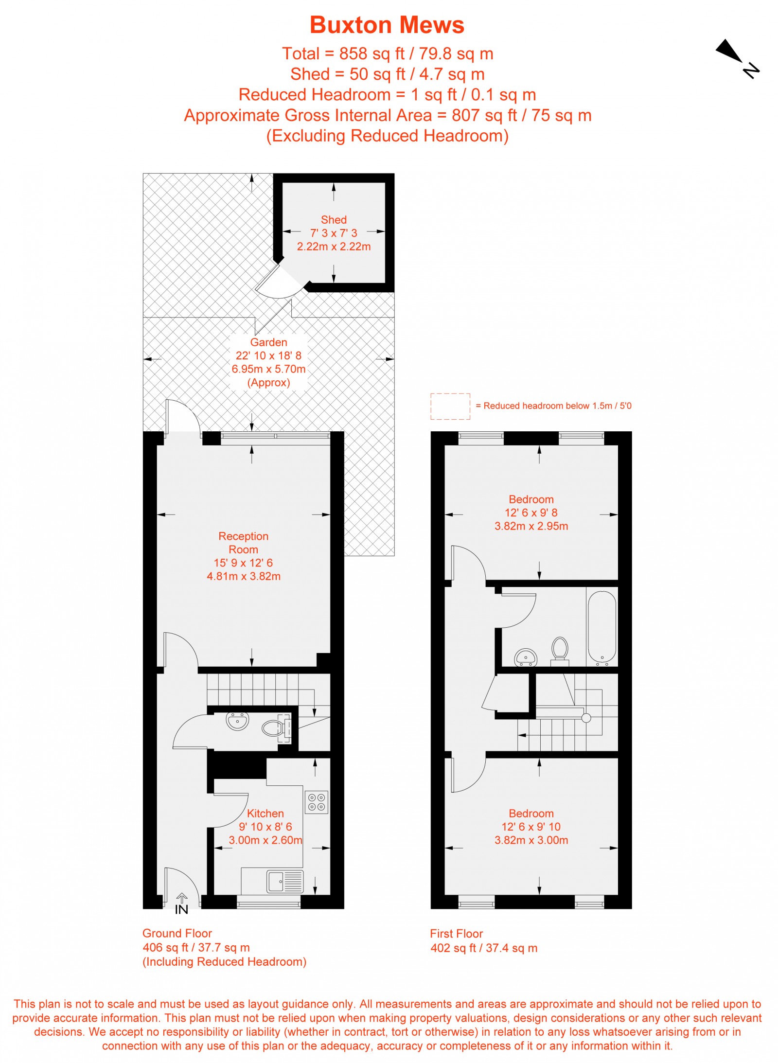 Floorplan for Buxton Mews, London, SW4