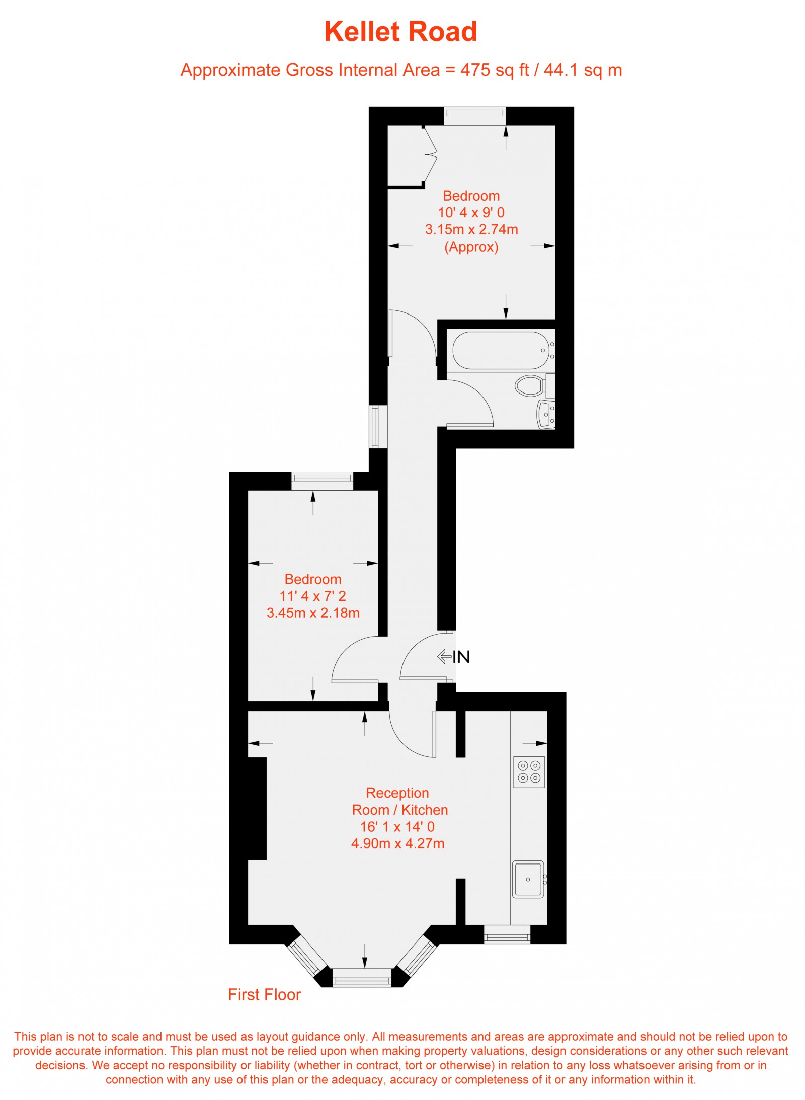 Floorplan for Kellett Road, London, SW2