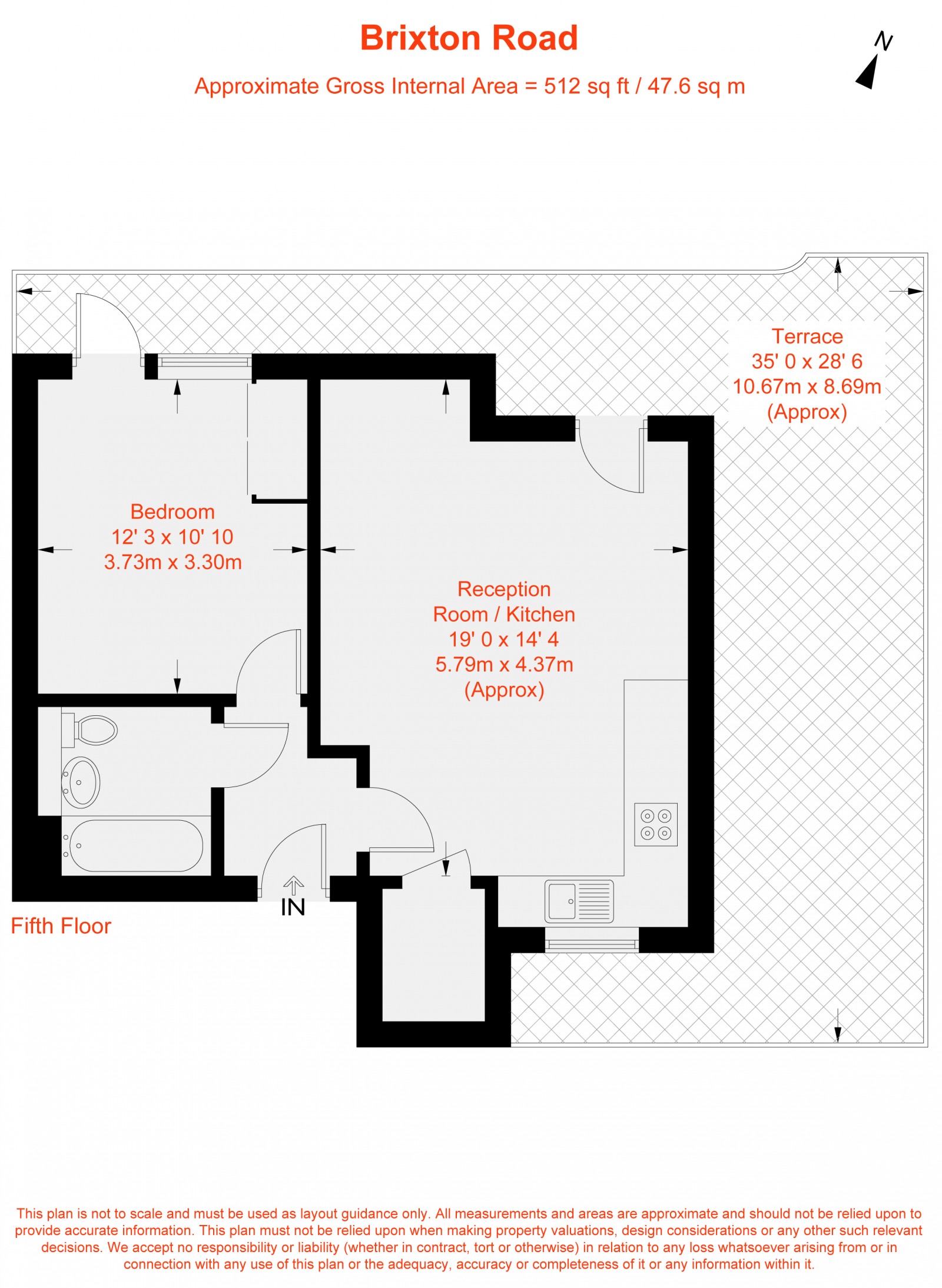 Floorplan for Brixton Road, London, SW9