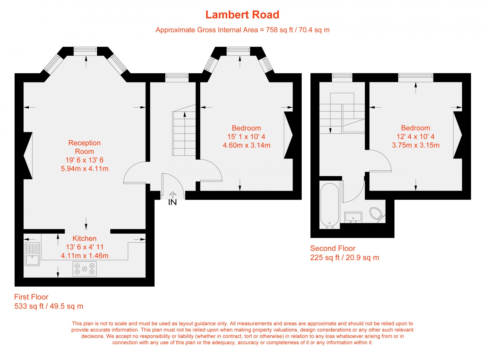 Floorplan for Lambert Road, London, SW2