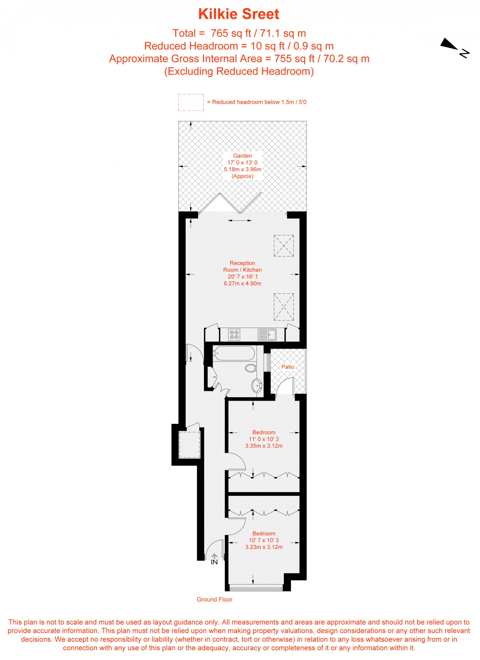 Floorplan for Kilkie Street, Fulham, SW6