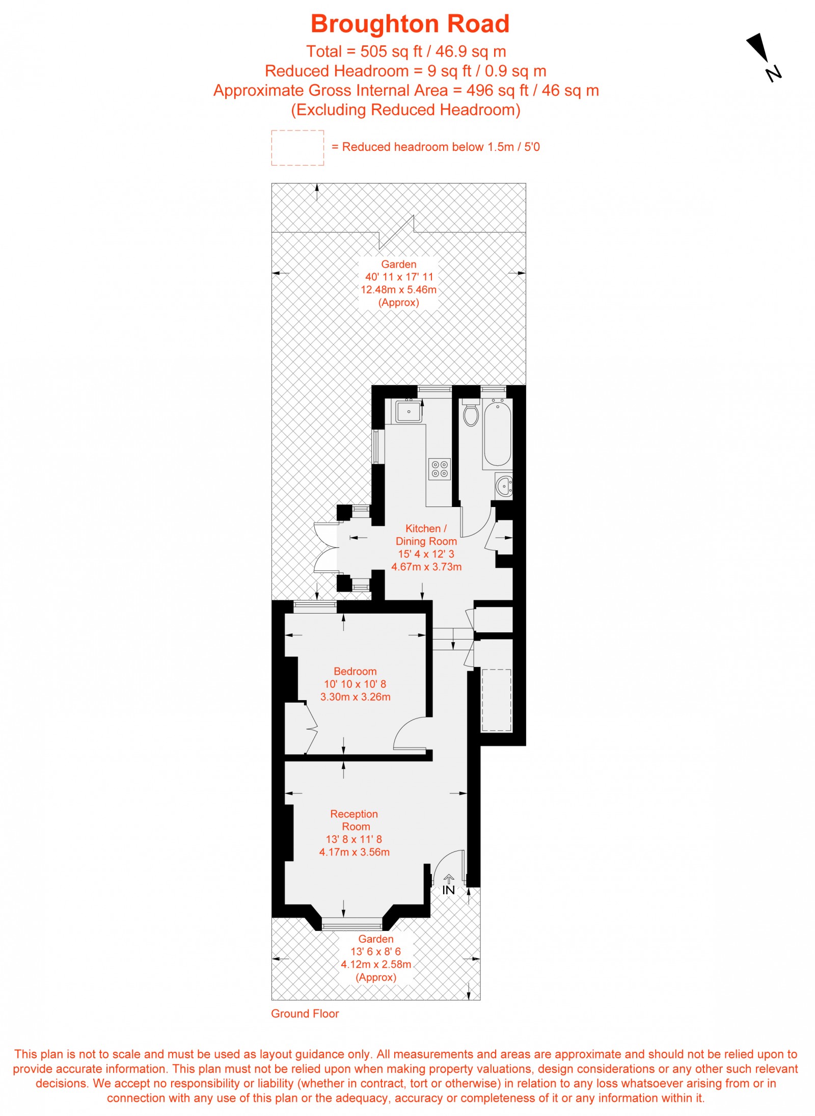 Floorplan for Broughton Road, Fulham, SW6