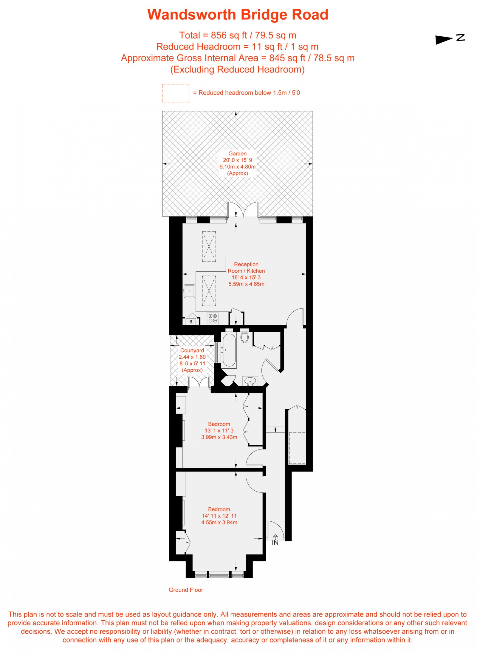 Floorplan for Wandsworth Bridge Road, London, SW6