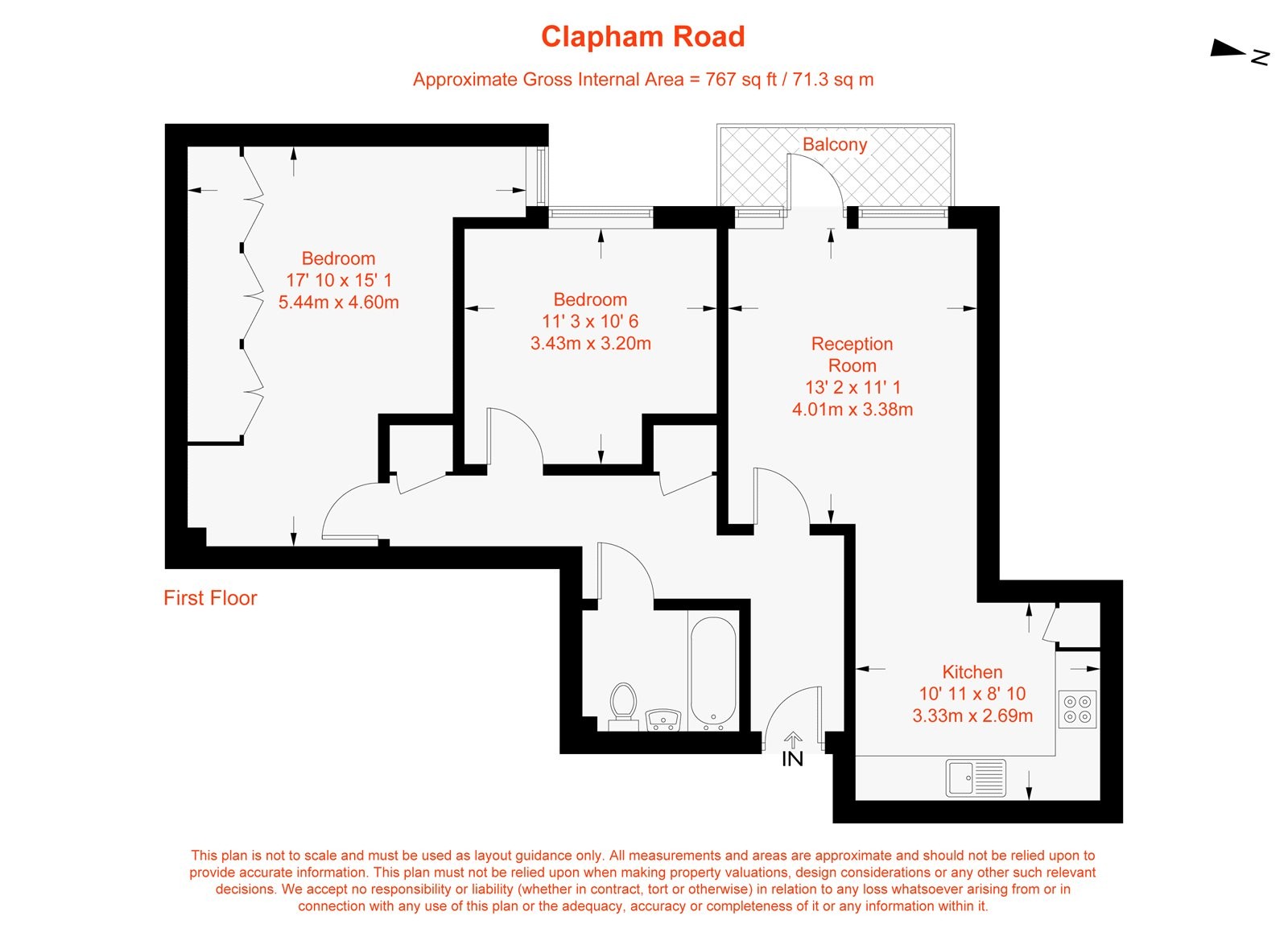 Floorplan for Clapham Road, Clapham, SW9