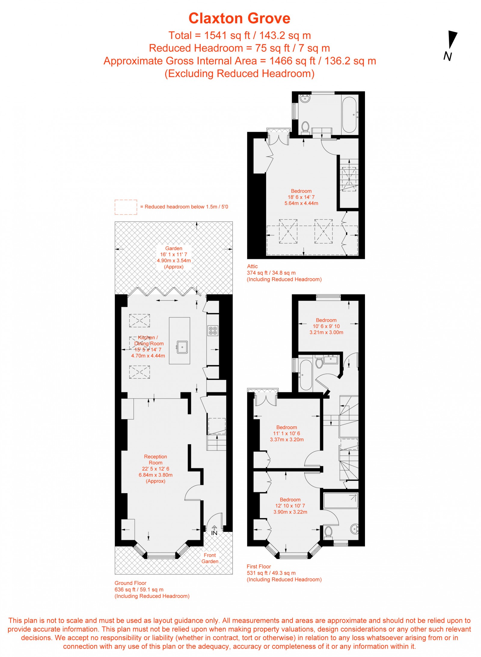 Floorplan for Claxton Grove, London, W6