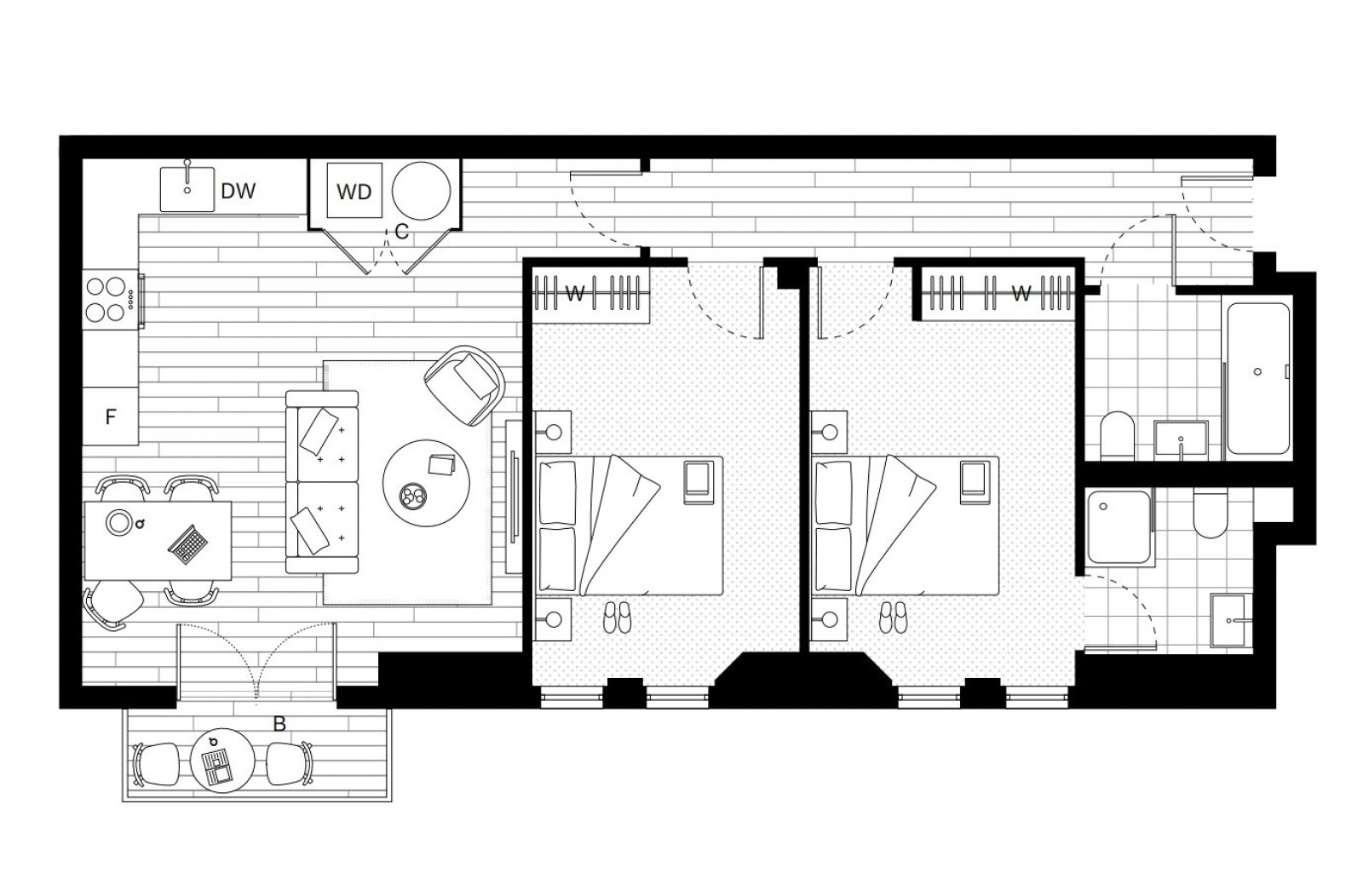 Floorplan for Retro Chelsea, Townmead Road, SW6
