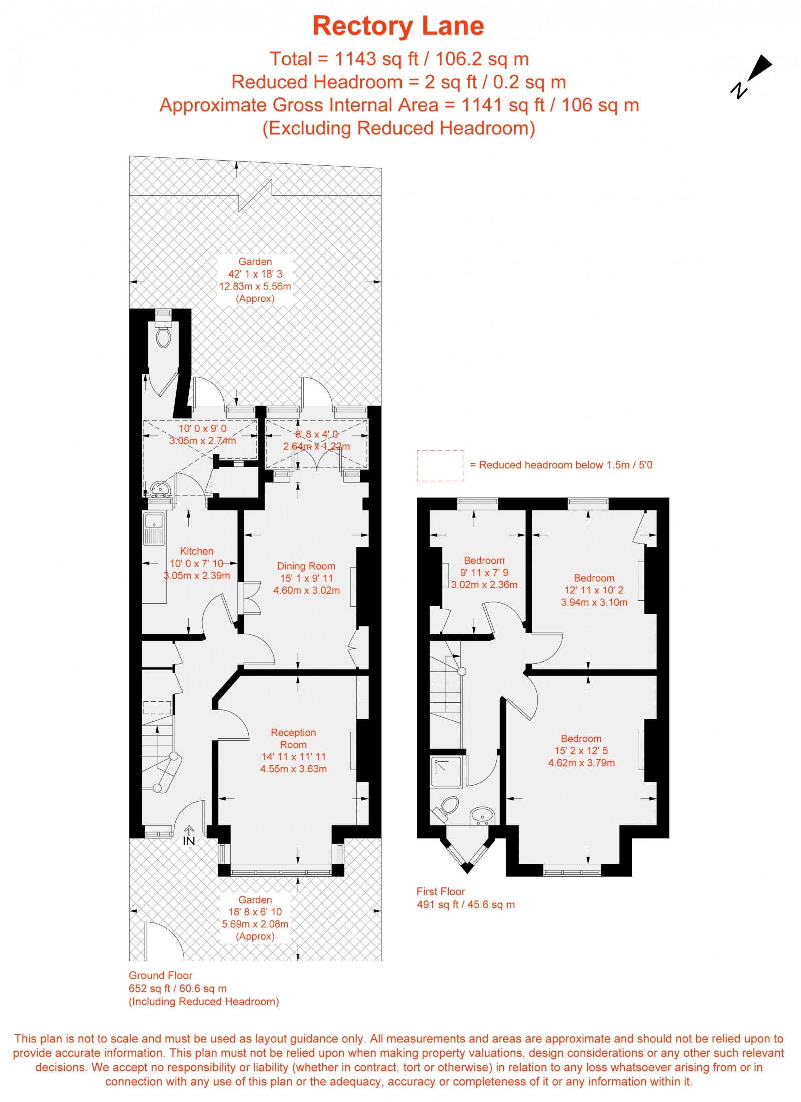 Floorplan for Rectory Lane, Furzedown, SW17