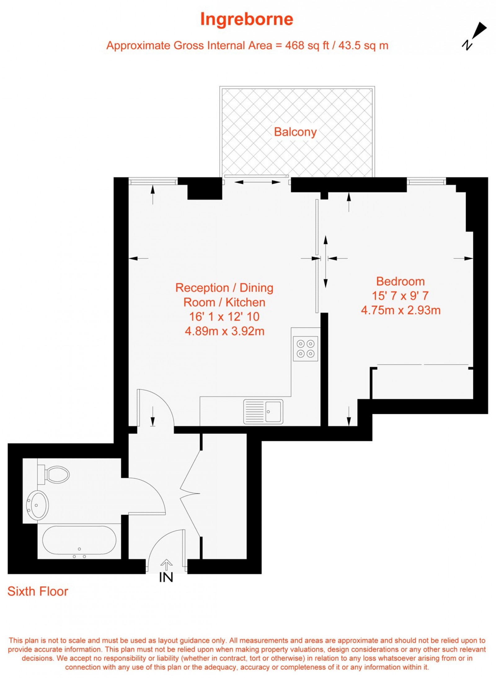 Floorplan for Central Avenue, London, SW6