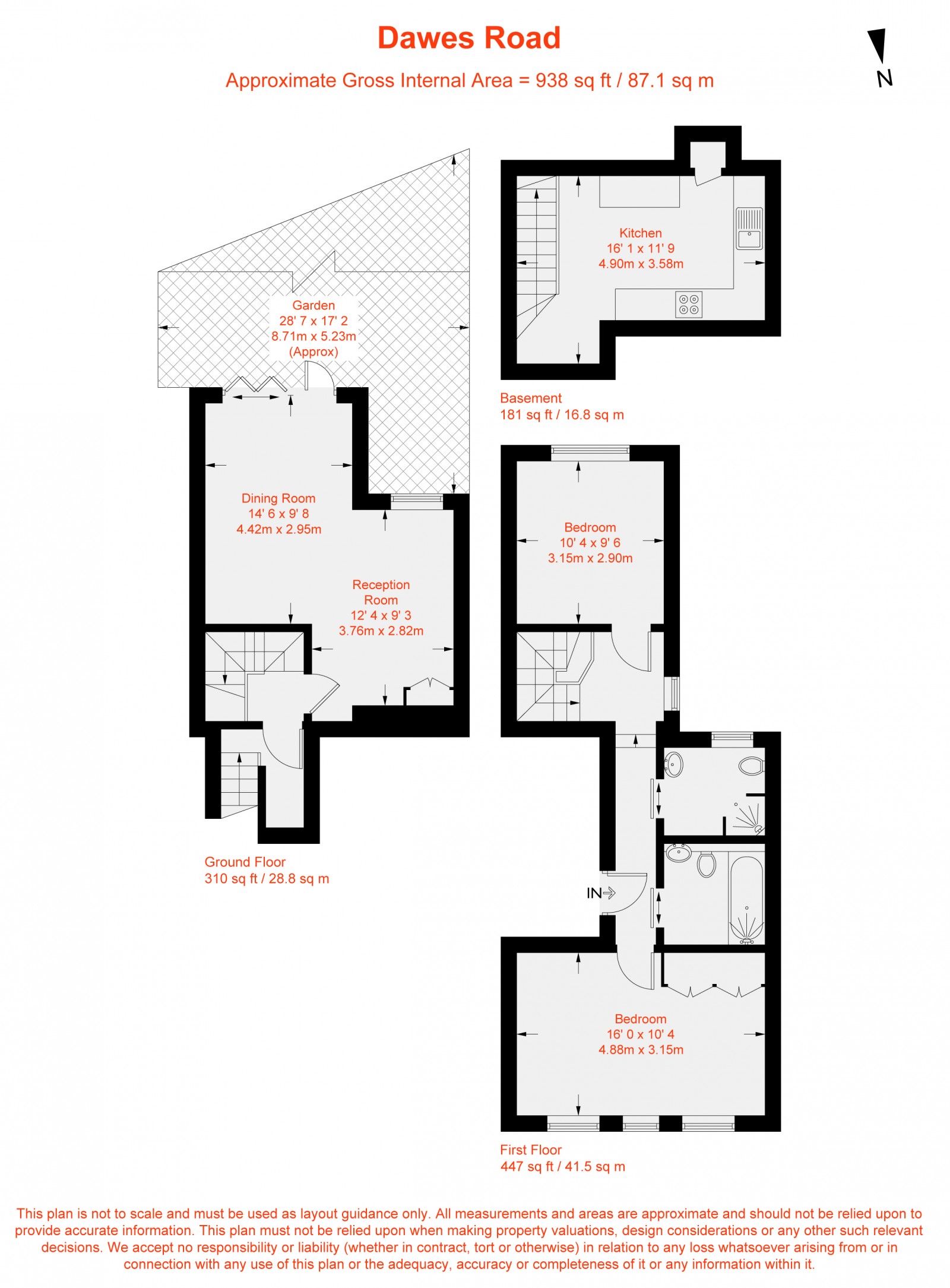 Floorplan for Dawes Road, London, SW6