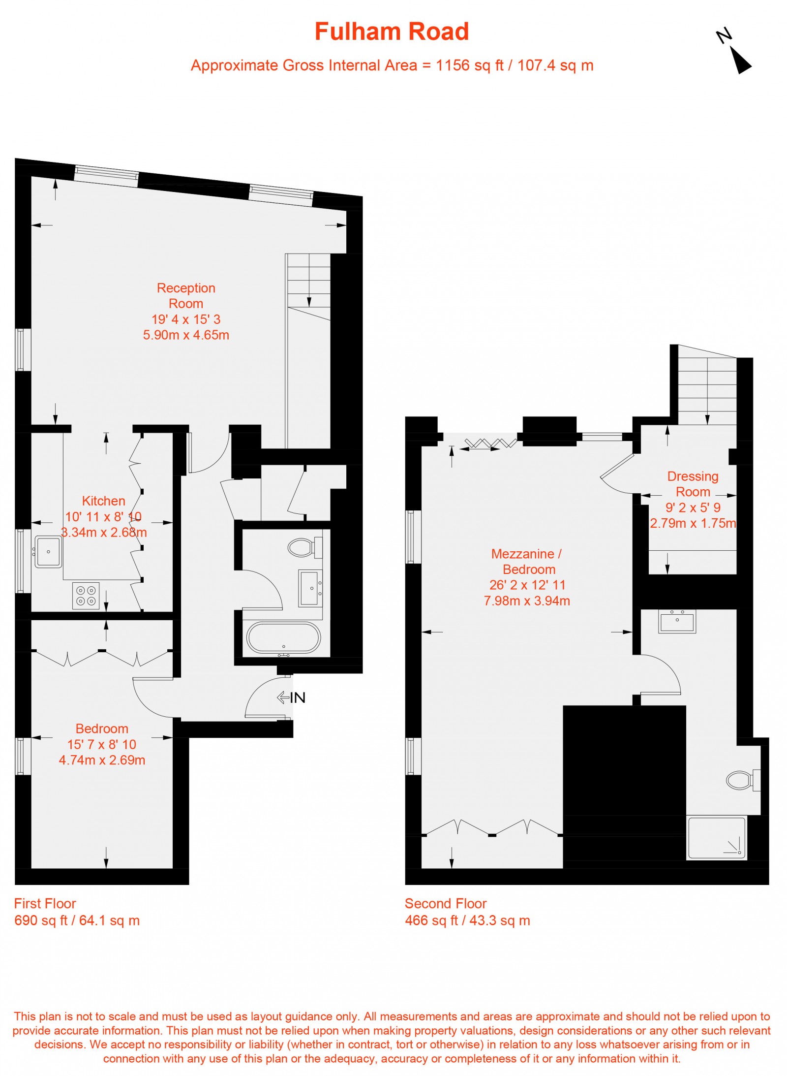 Floorplan for Fulham Road, London, SW10