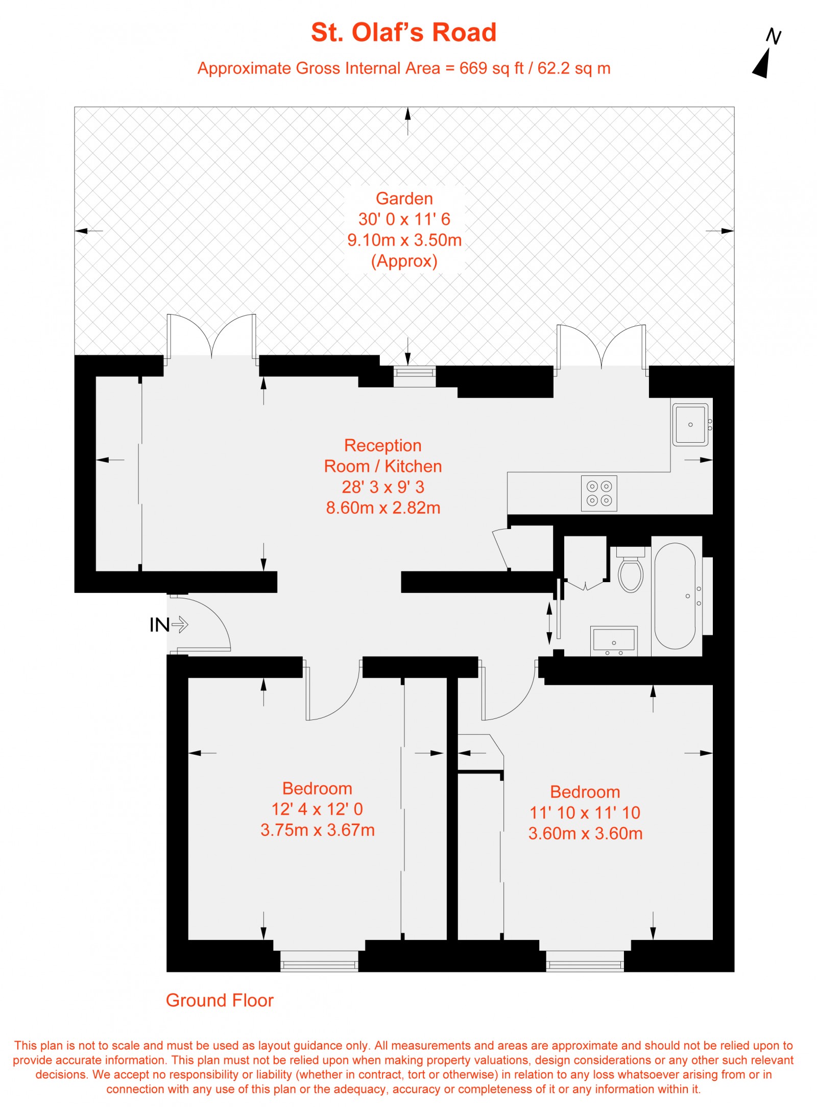 Floorplan for St. Olaf's Road, London, SW6