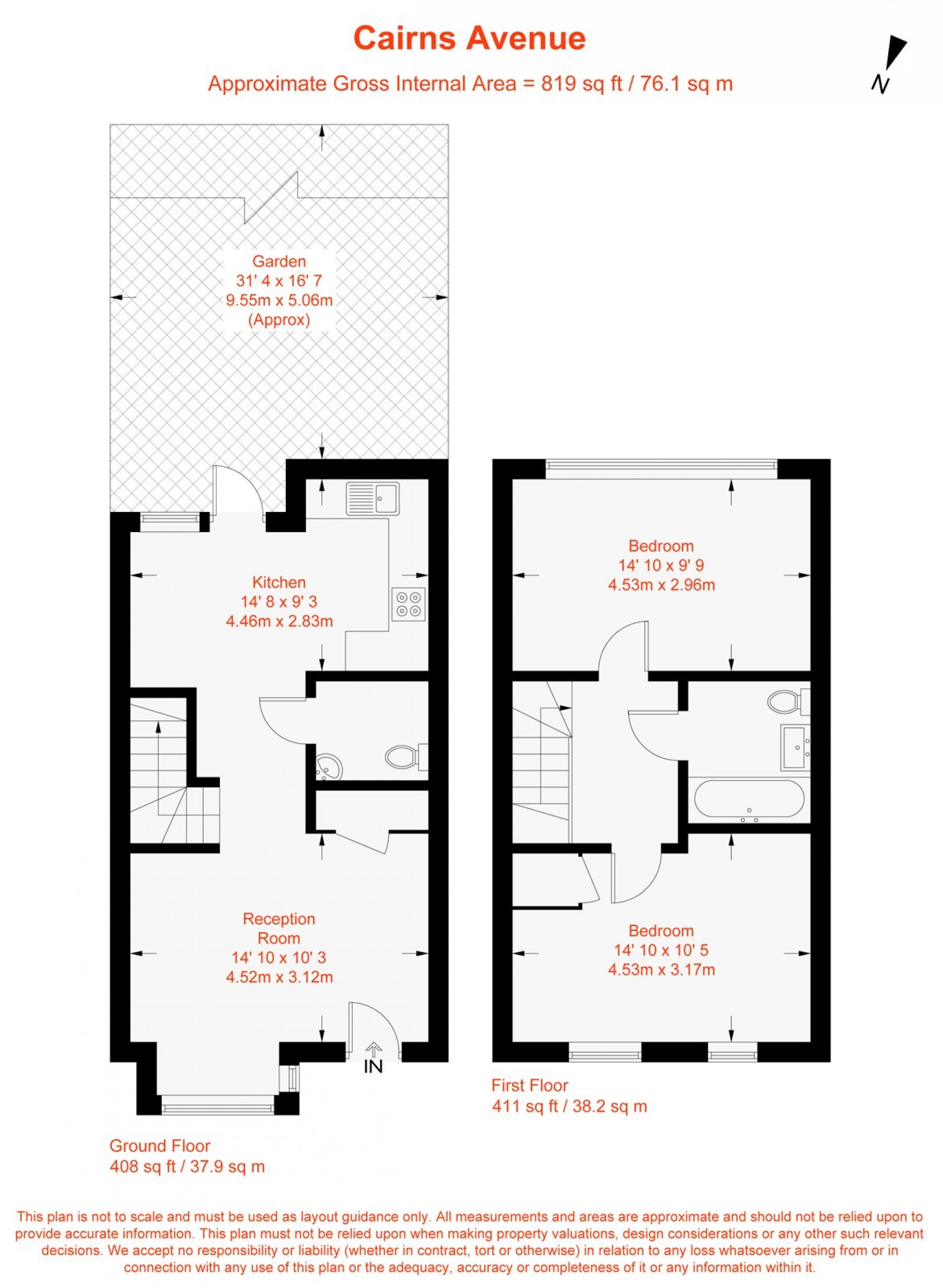 Floorplan for Cairns Avenue, Streatham, SW16