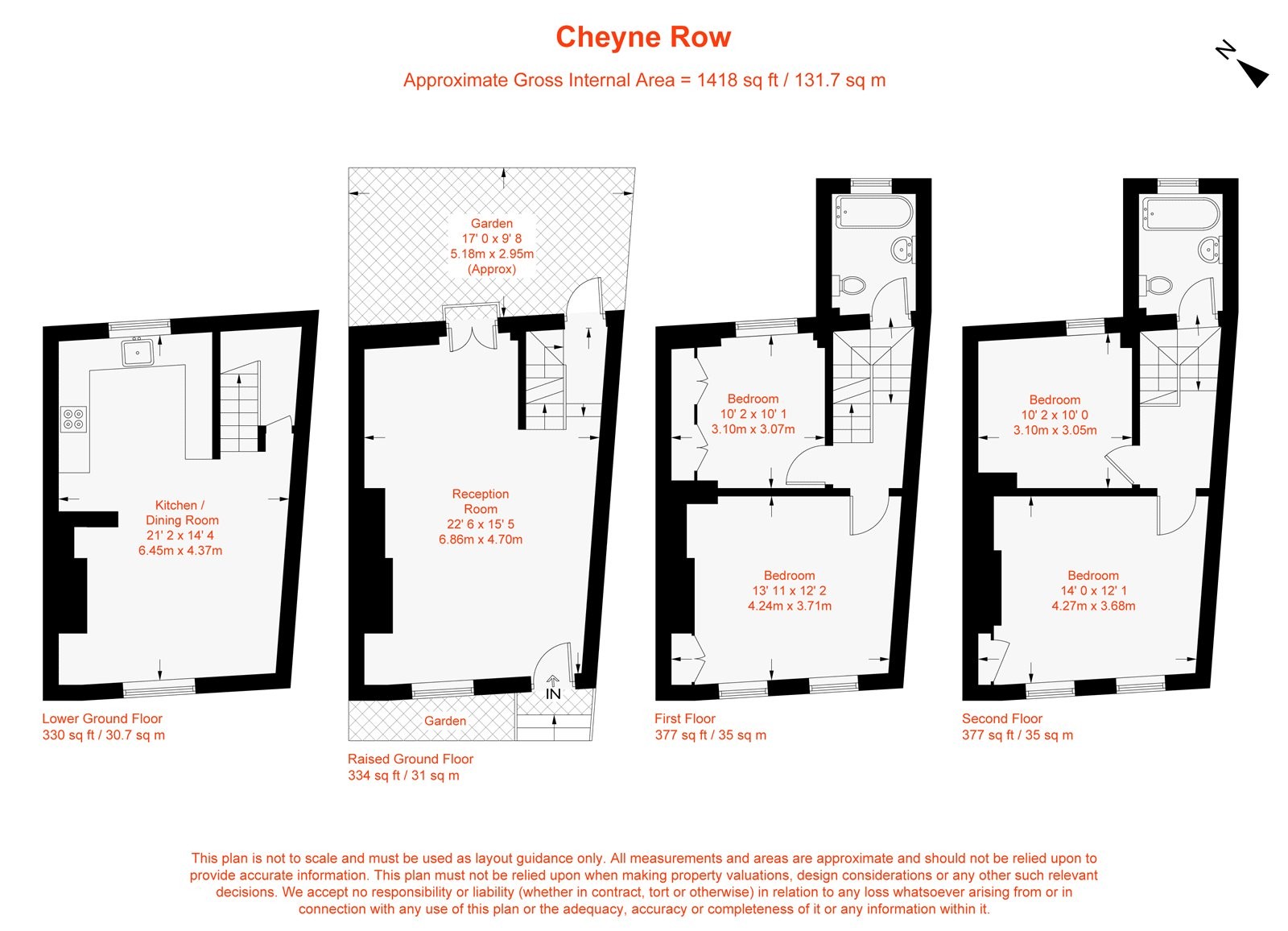 Floorplan for Cheyne Row, London, SW3