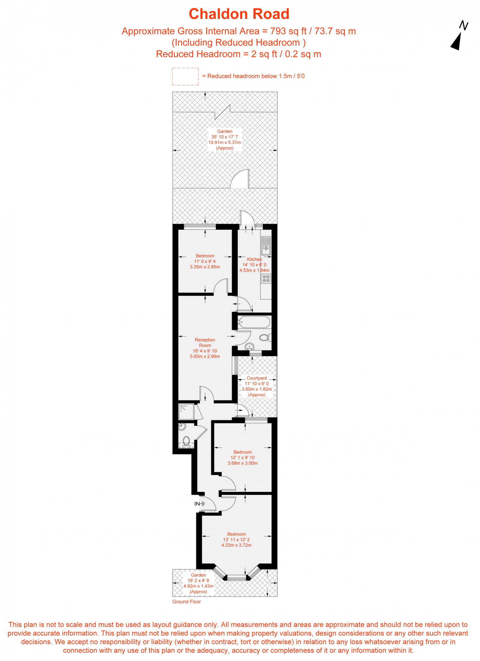 Floorplan for Chaldon Road, London, SW6