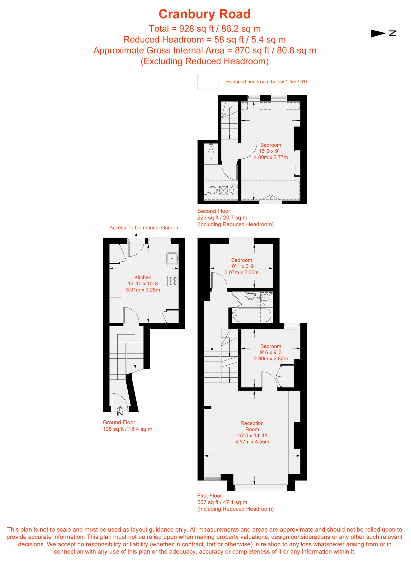 Floorplan for Cranbury Road, Fulham, SW6