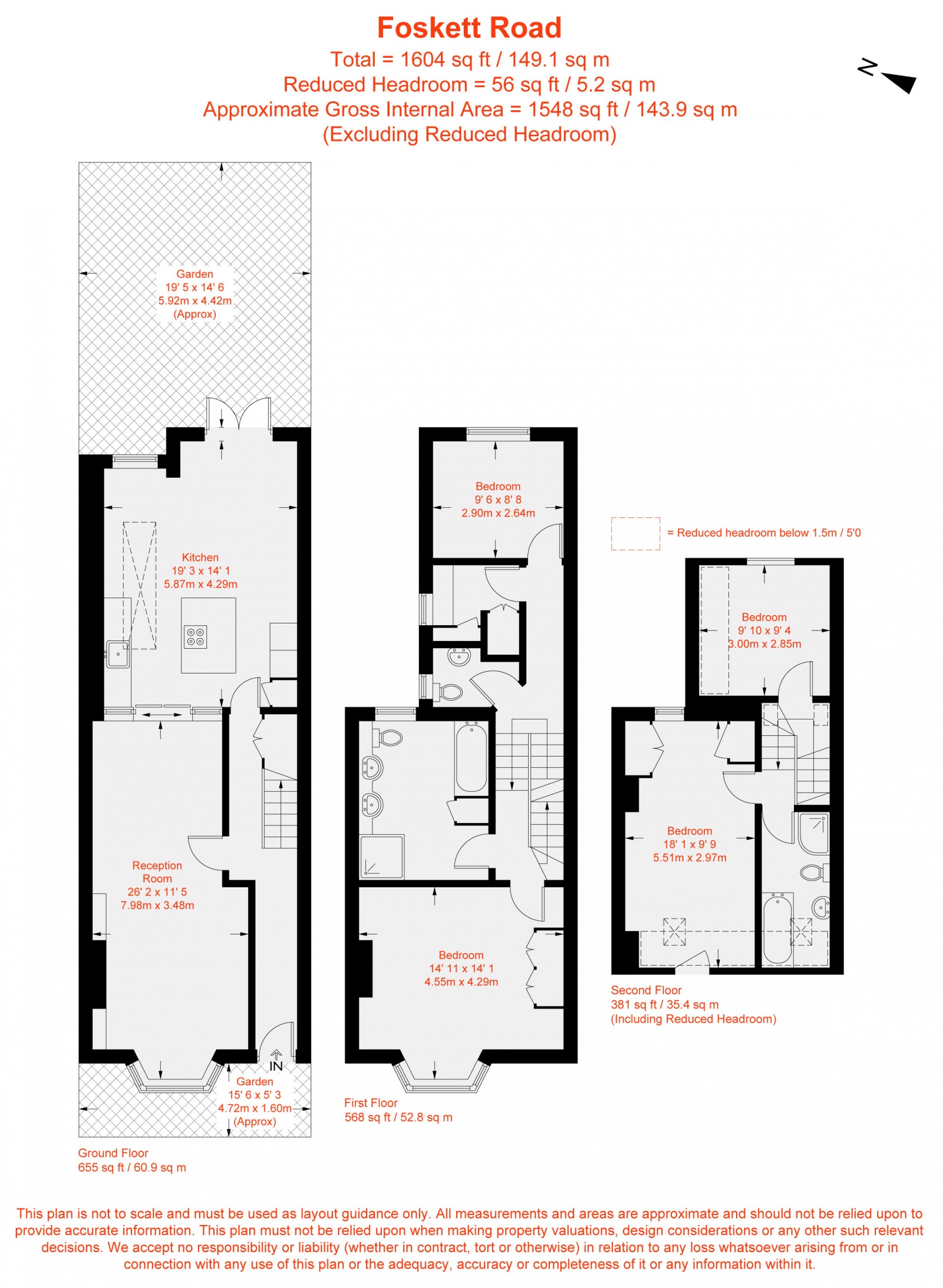 Floorplan for Foskett Road, London, SW6