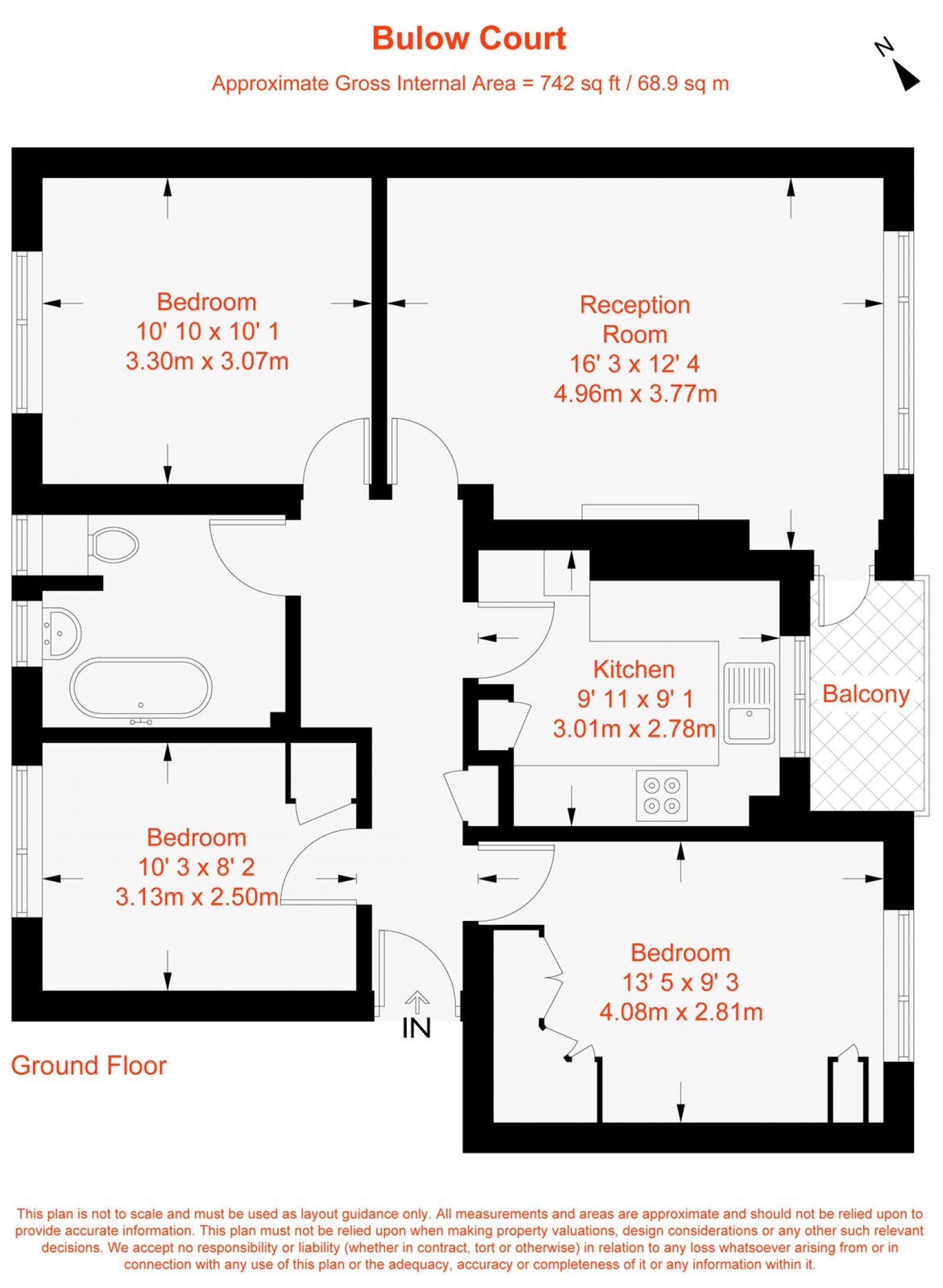 Floorplan for Bulow Court, Pearscroft Road, SW6