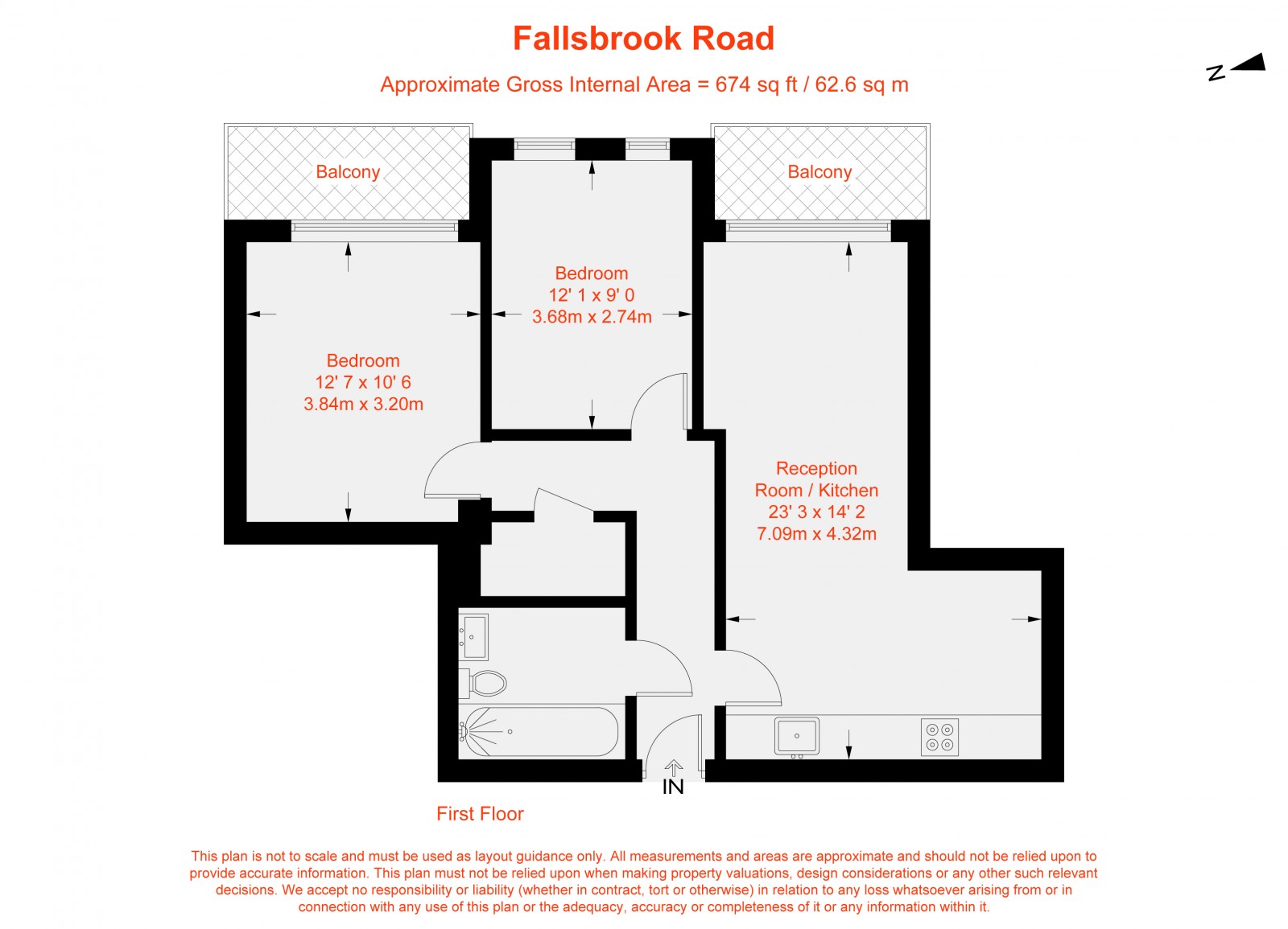 Floorplan for Fallsbrook Road, Furzedown, SW16