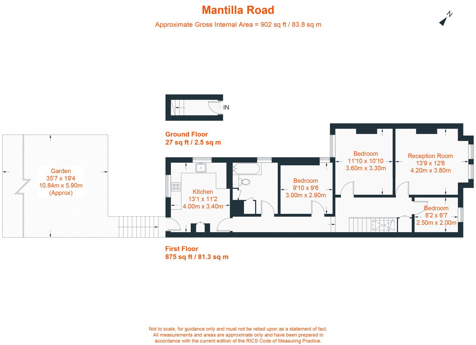 Floorplan for Mantilla Road, London, SW17