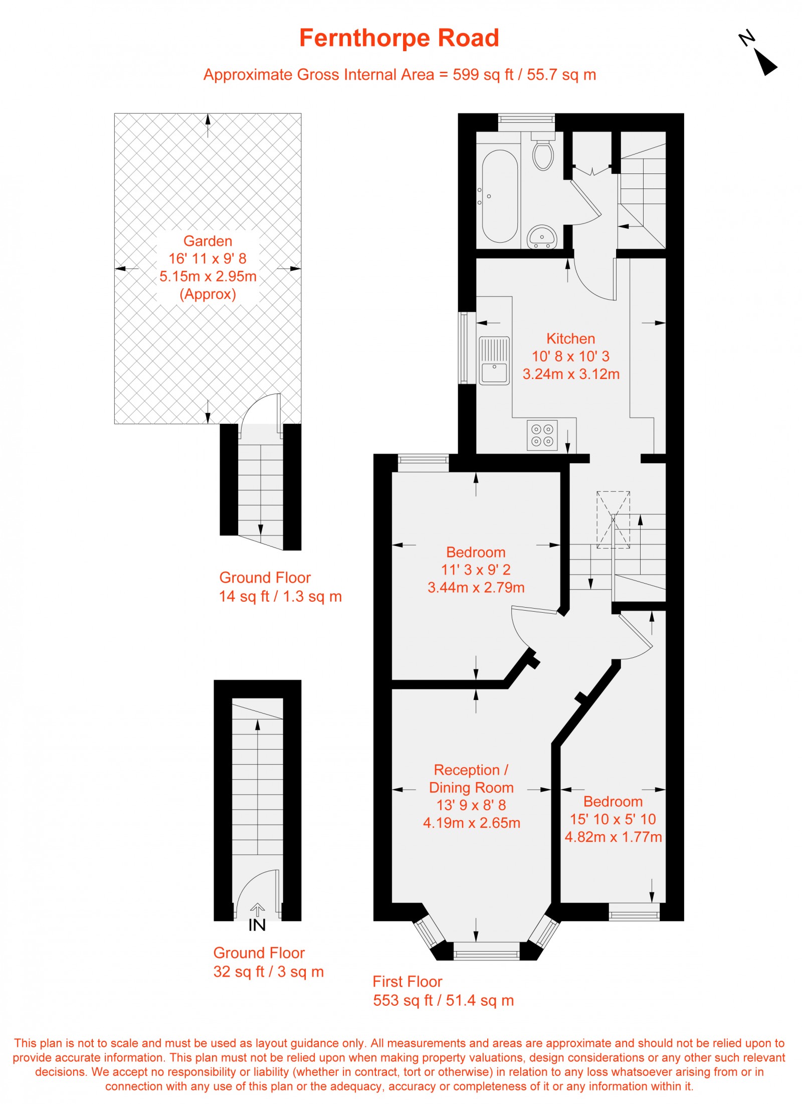 Floorplan for Fernthorpe Road, Furzedown, SW16