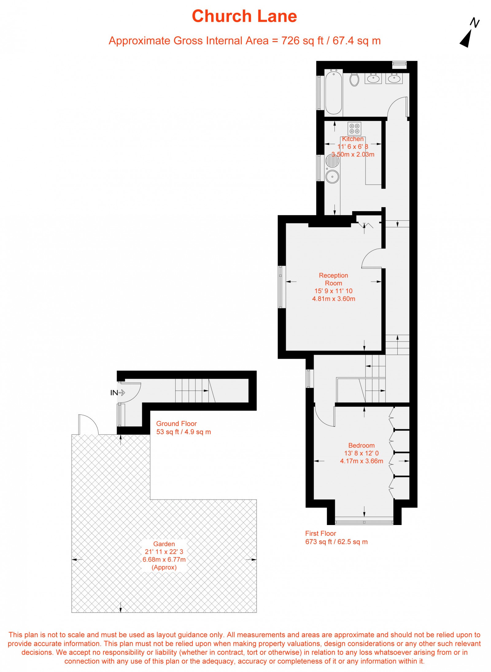 Floorplan for Church Lane, Tooting Bec, SW17