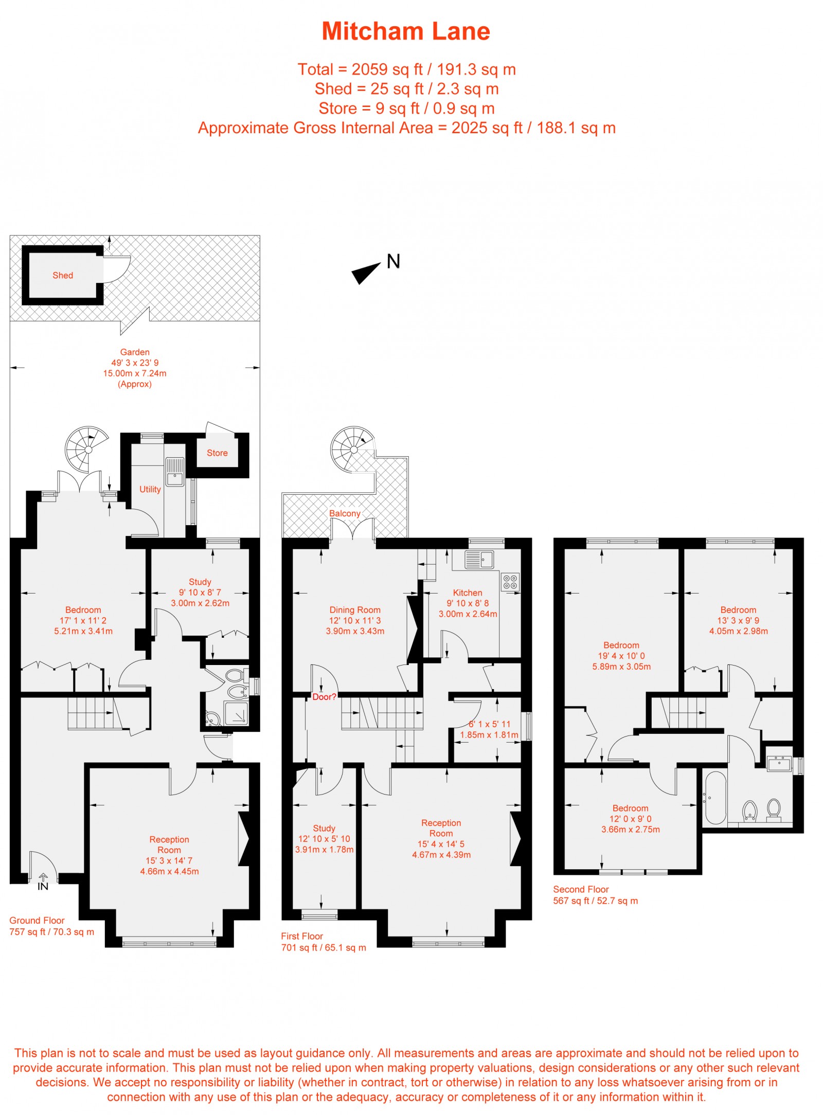 Floorplan for Mitcham Lane, Furzedown, SW16