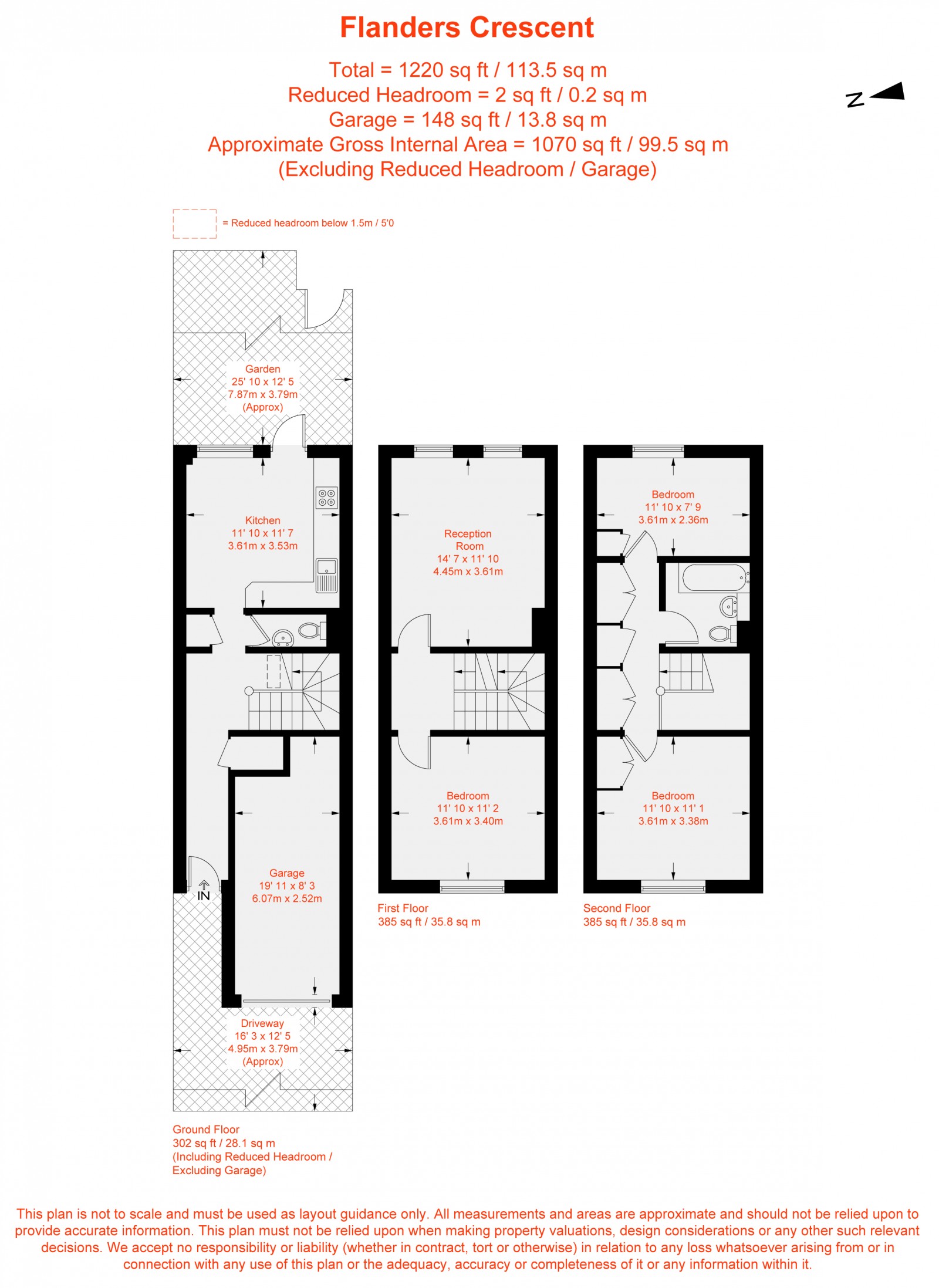 Floorplan for Flanders Crescent, Tooting, SW17