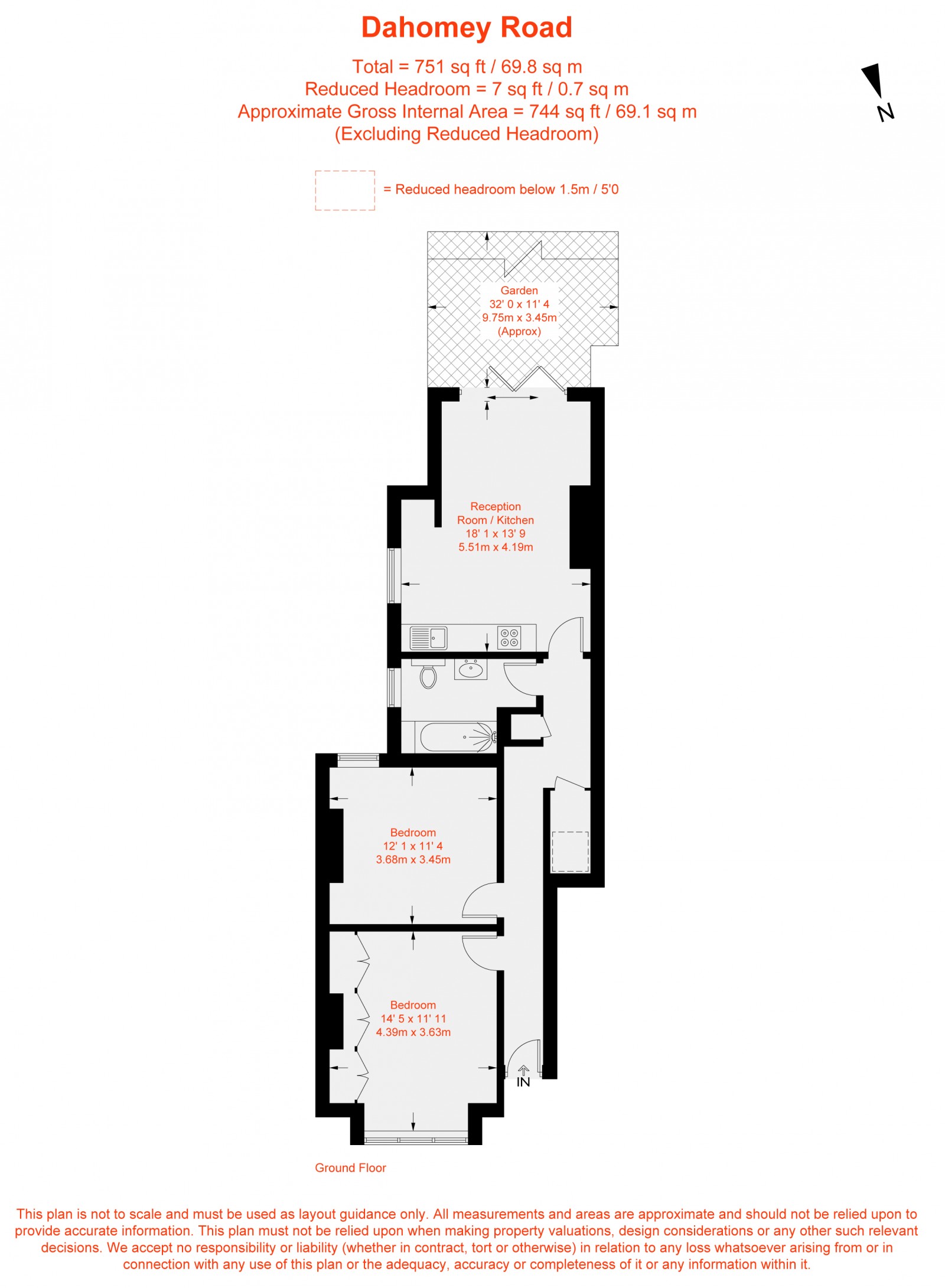 Floorplan for Dahomey Road, Furzedown, SW16