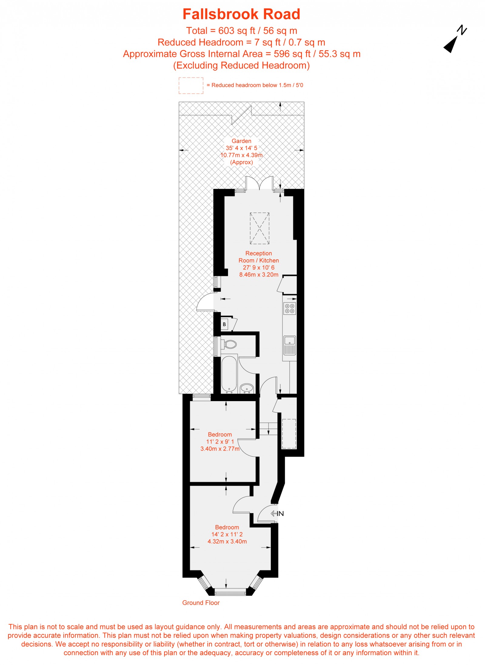 Floorplan for Fallsbrook Road, Furzedown, SW16